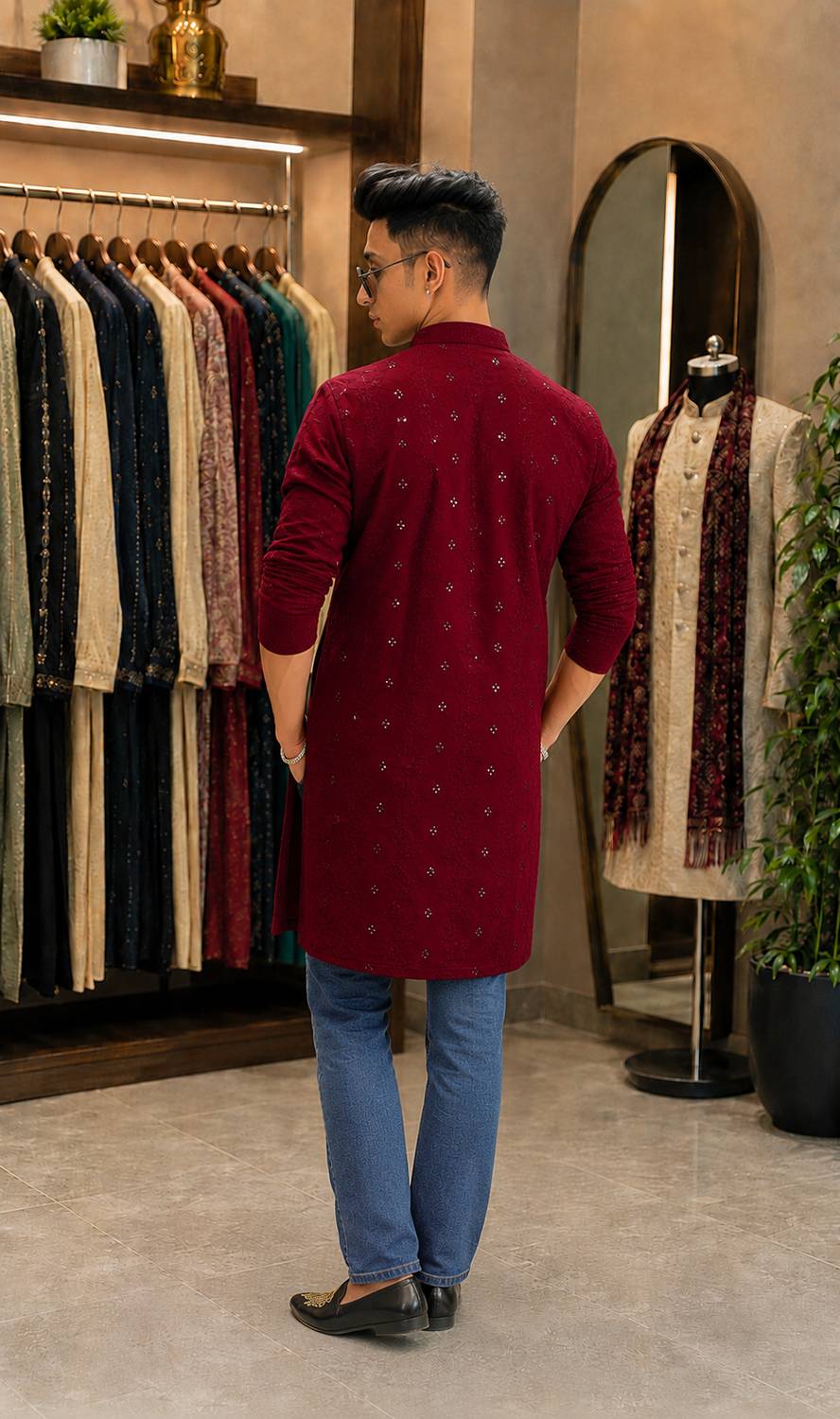 PN fashion Men Embellished Straight Kurta - Image 2
