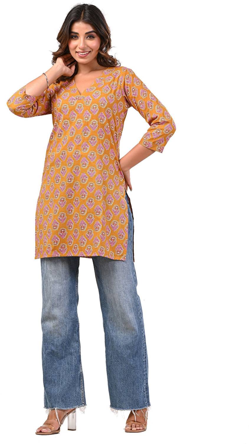 Label Adrija Women Printed Straight Kurta