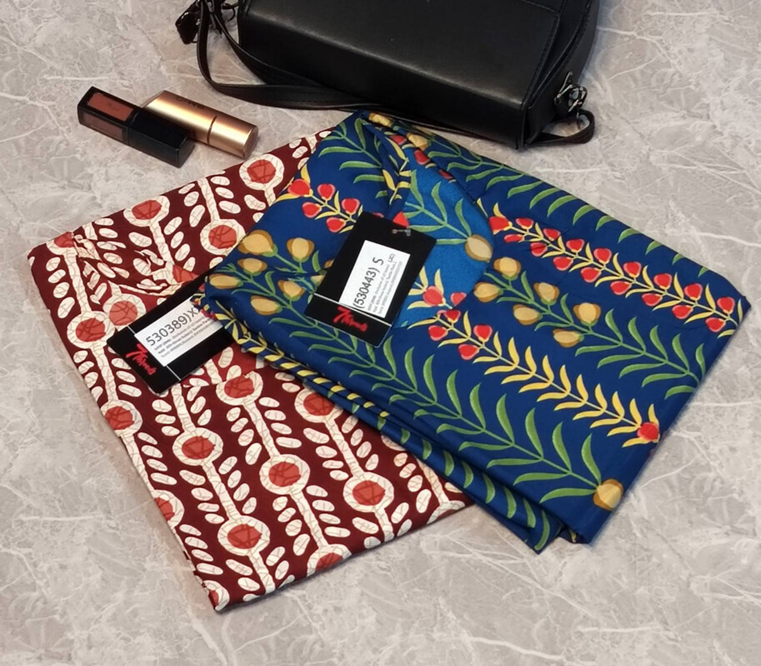 EthnicBasket Pack of 2 Women Floral Print Crepe Straight Kurta (M