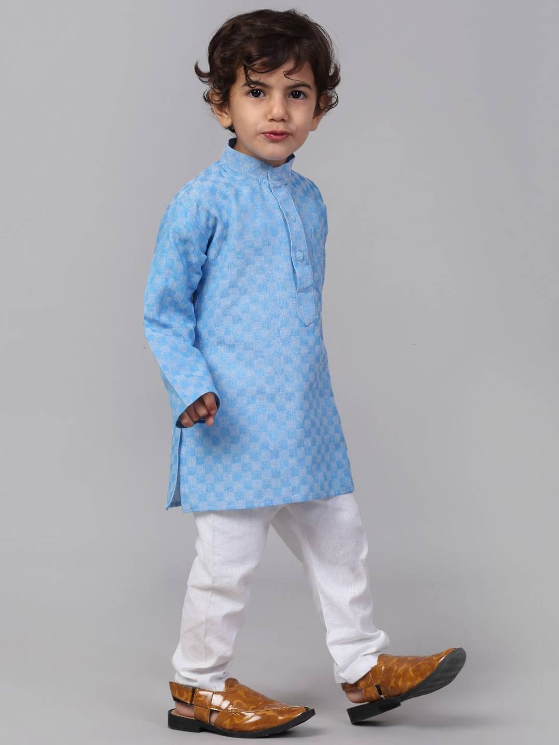 CENSAL Boys Checkered A-line Kurta