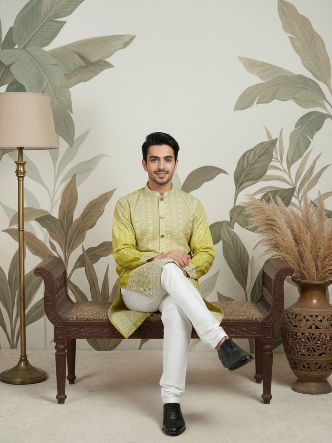 Image of Jompers Men Embroidered Straight Kurta