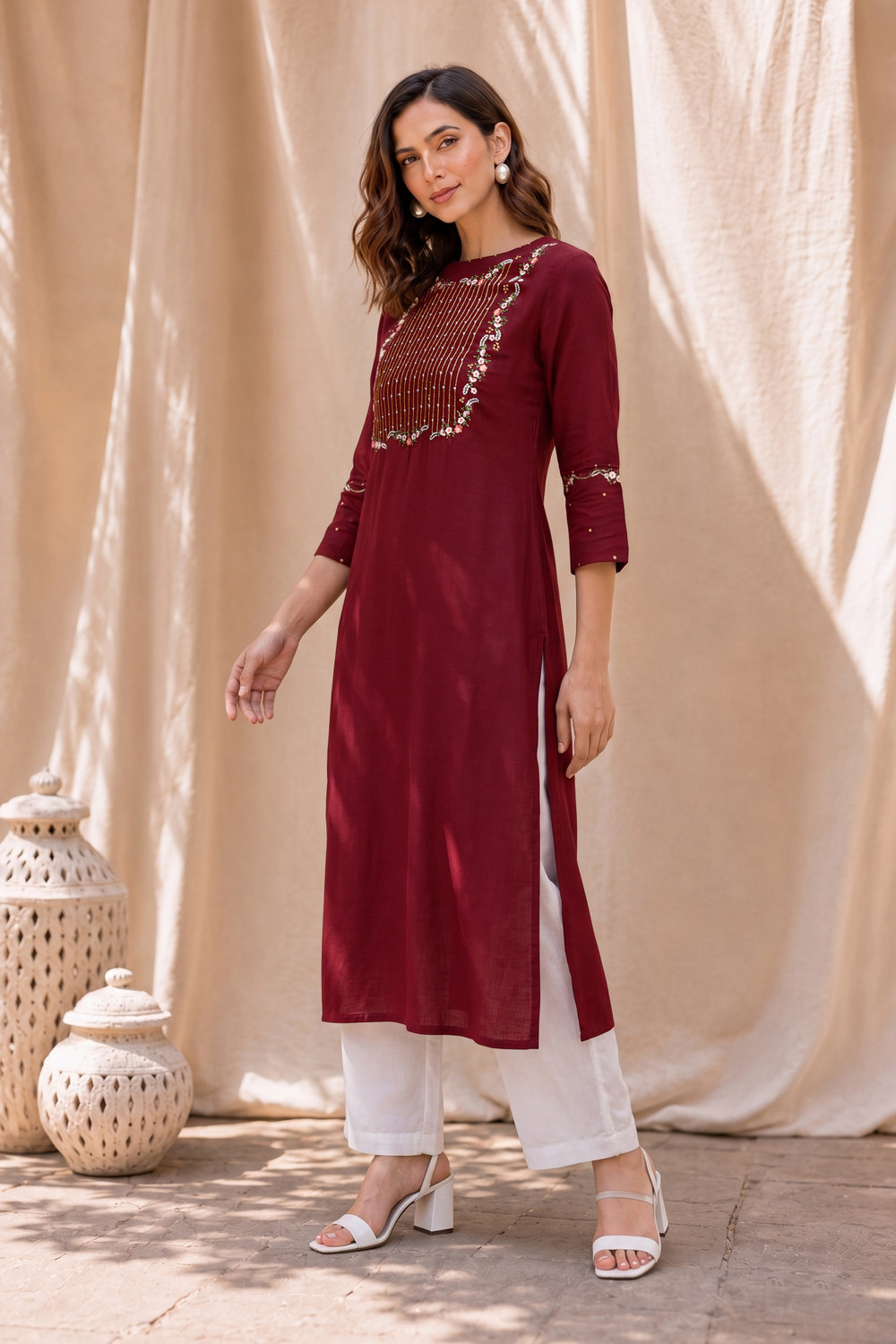 Image of MIRCHI FASHION Women Embroidered Straight Kurta