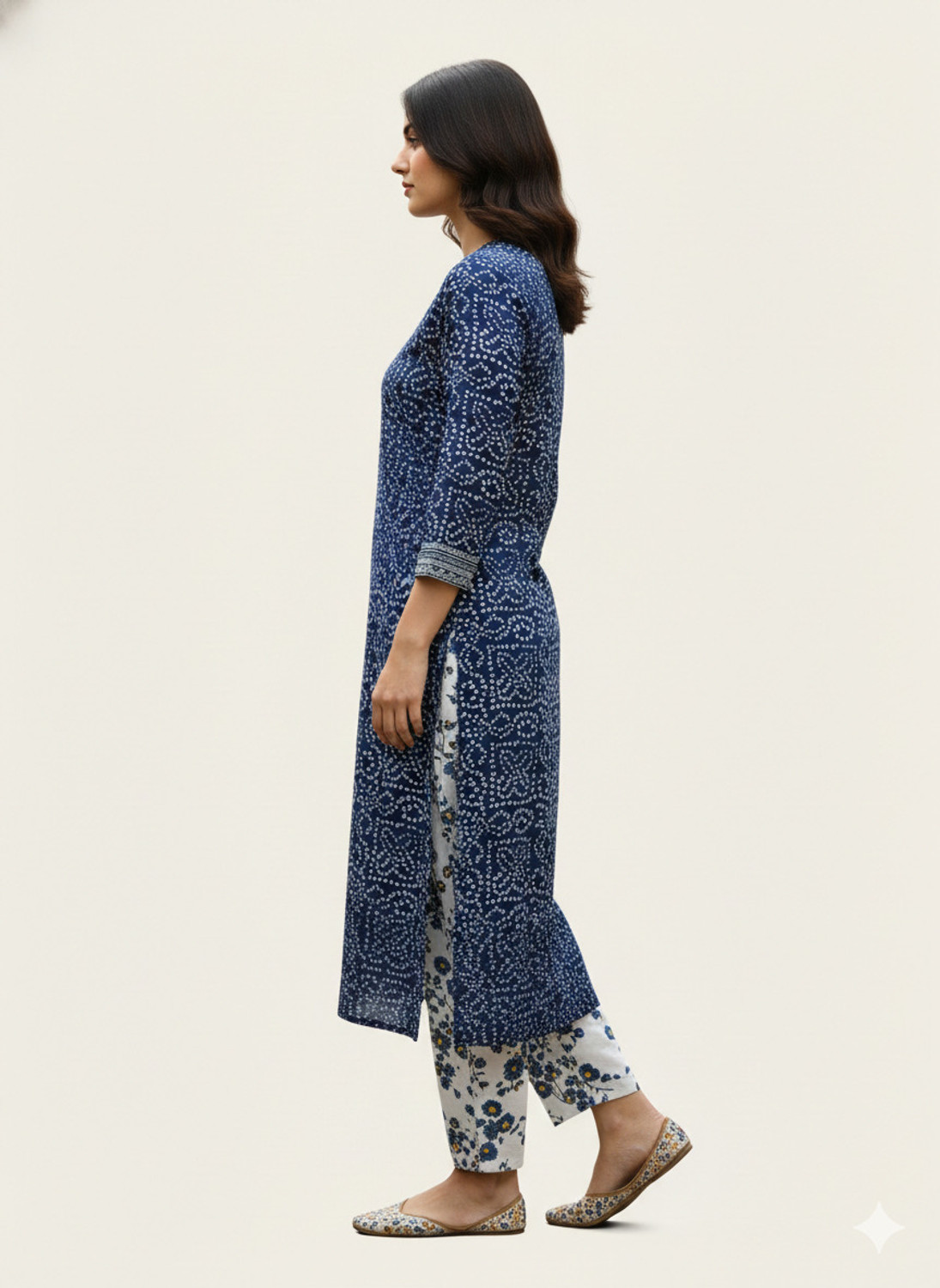 Image of sadya attire Women Cotton Blend Kurta Palazzo Set