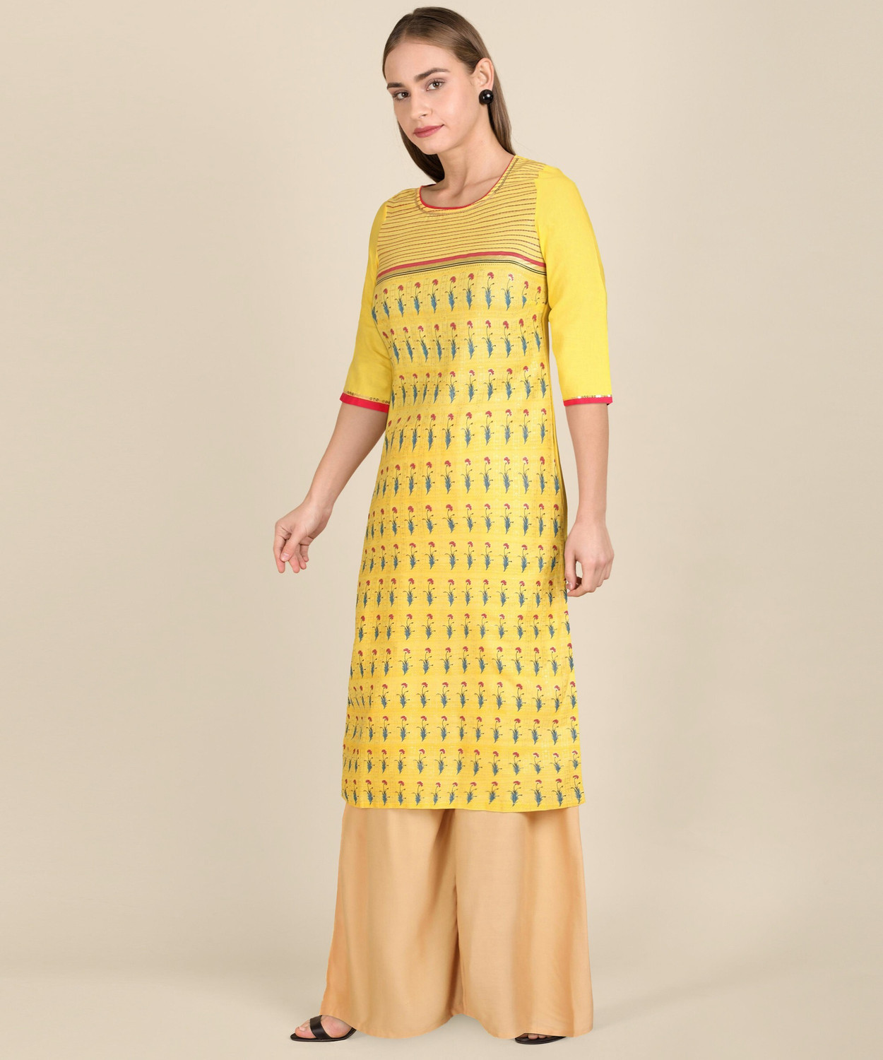 Image of Aurelia Women Floral Print Straight Kurta