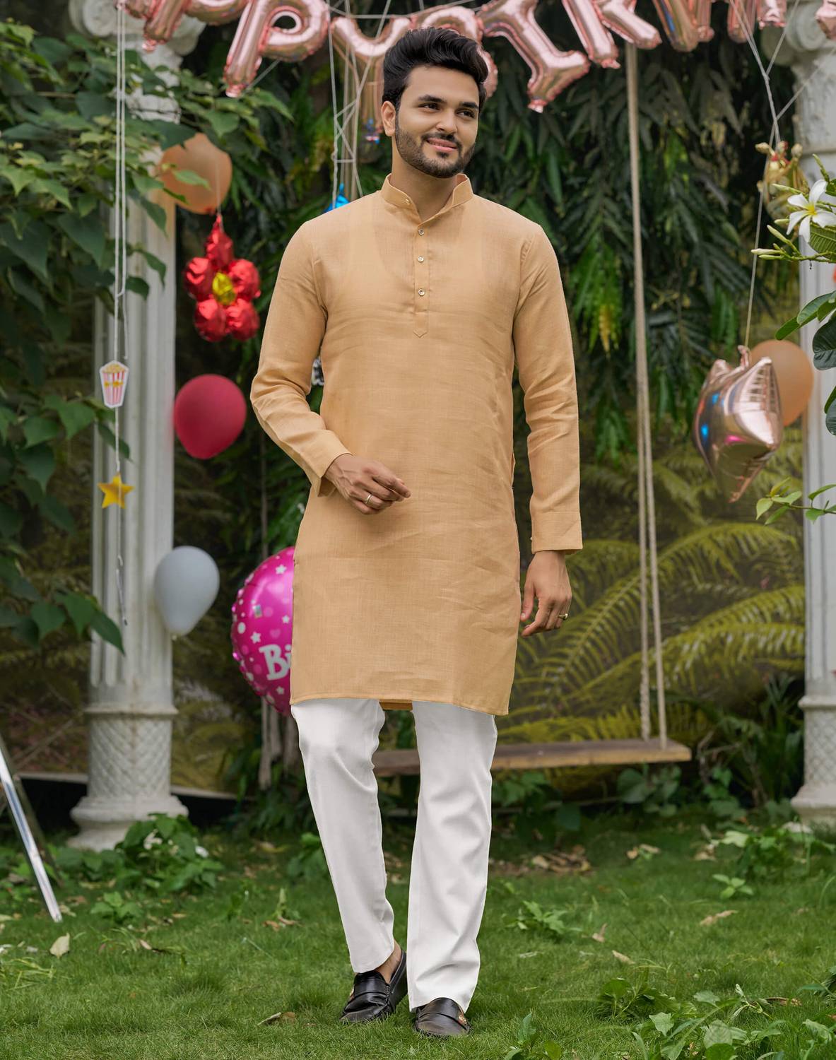 archittam Men Solid Straight Kurta