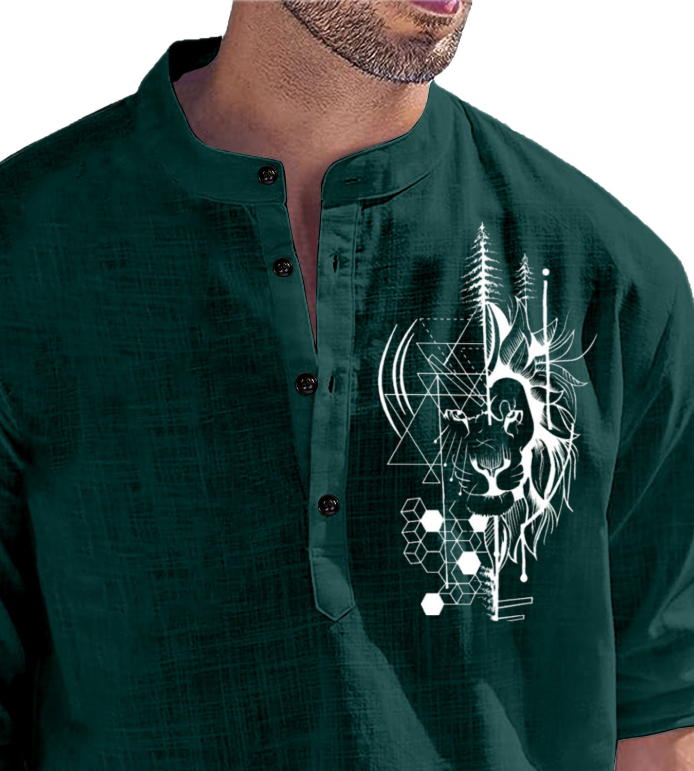 Image of Fashion Marts Men Printed Straight Kurta