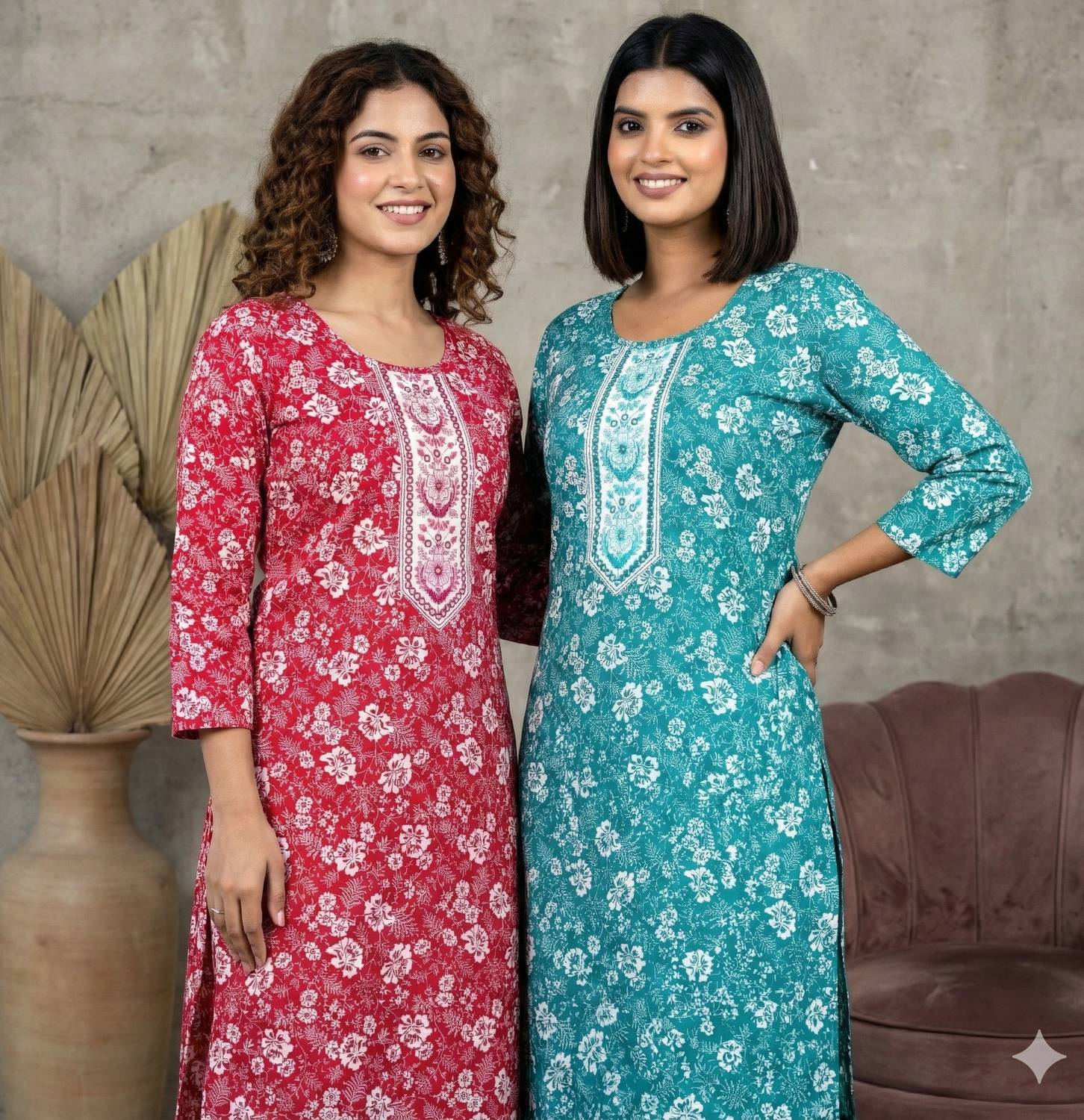 AUZAAI COLLECTION Women Patchwork Straight Kurta