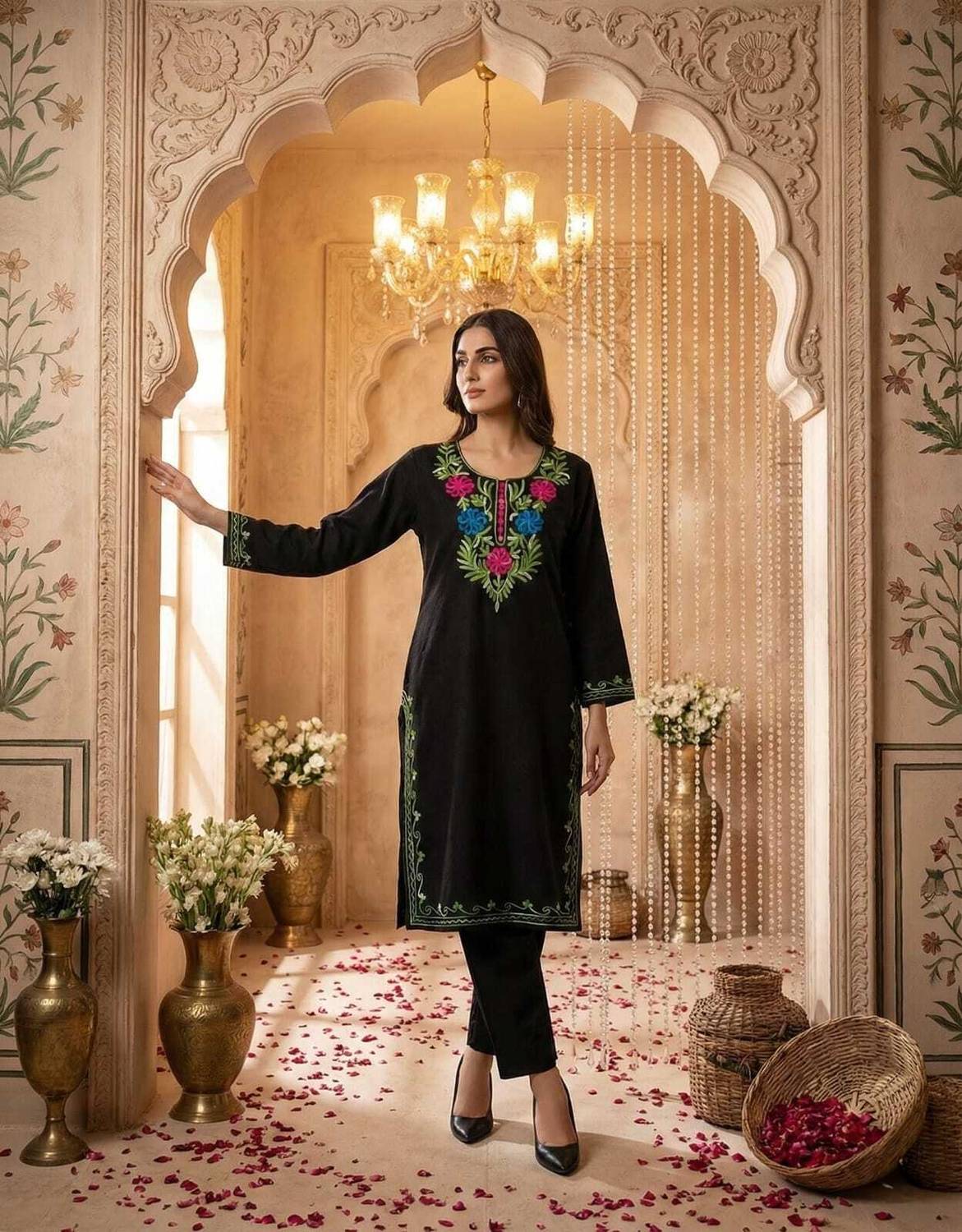 GSStyle Women Embroidered Straight Kurta