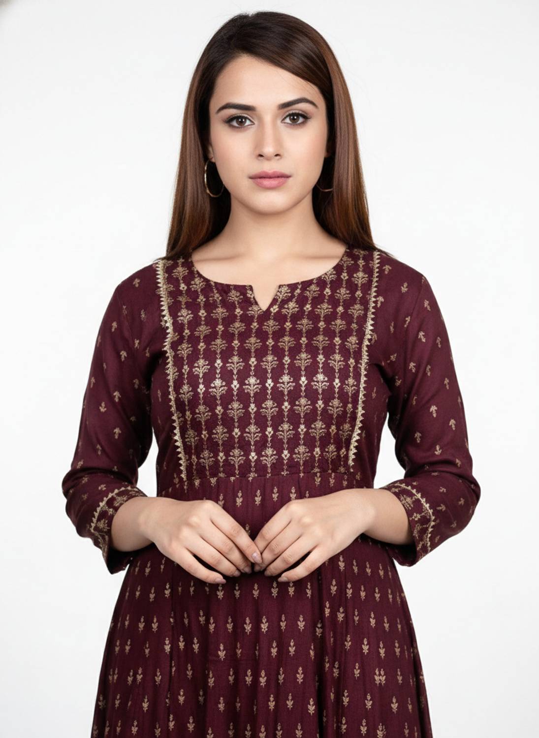 Yashvi Art Women Purple Printed Anarkali Kurta - Image 5