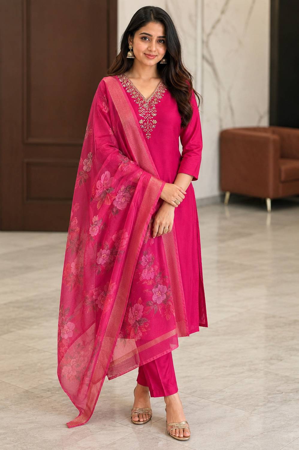 Pranitha Women Embroidered Straight Kurta - Image 1