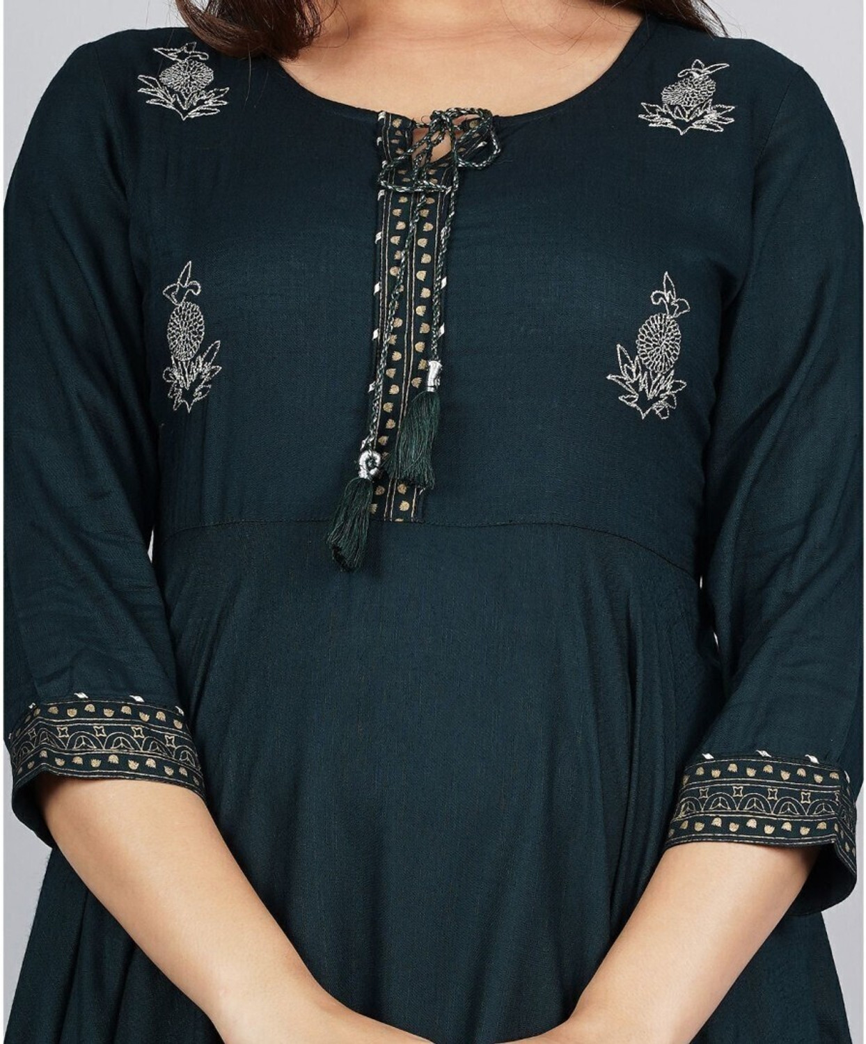 Image of AMBHIKA FASHION Women Printed, Embroidered Gown Kurta