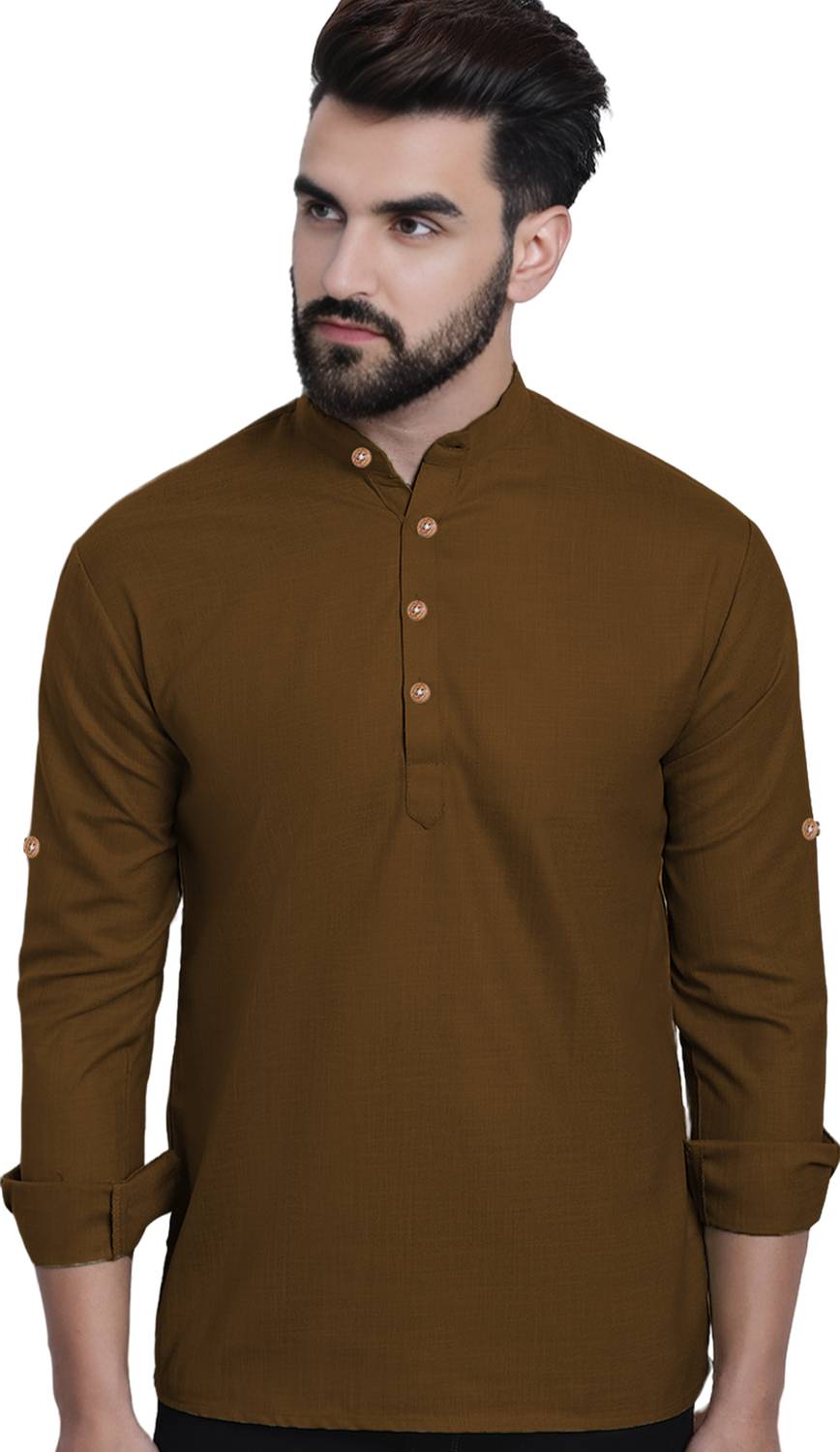 UNIFAV Men Solid Straight Kurta