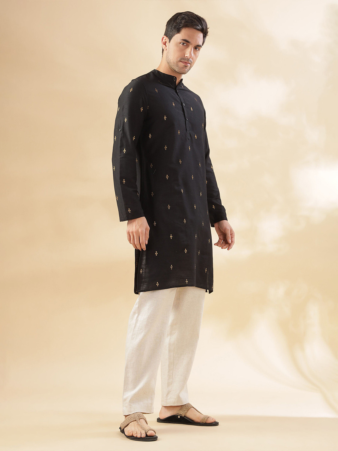 Image of ANOUK Men Woven Design Straight Kurta