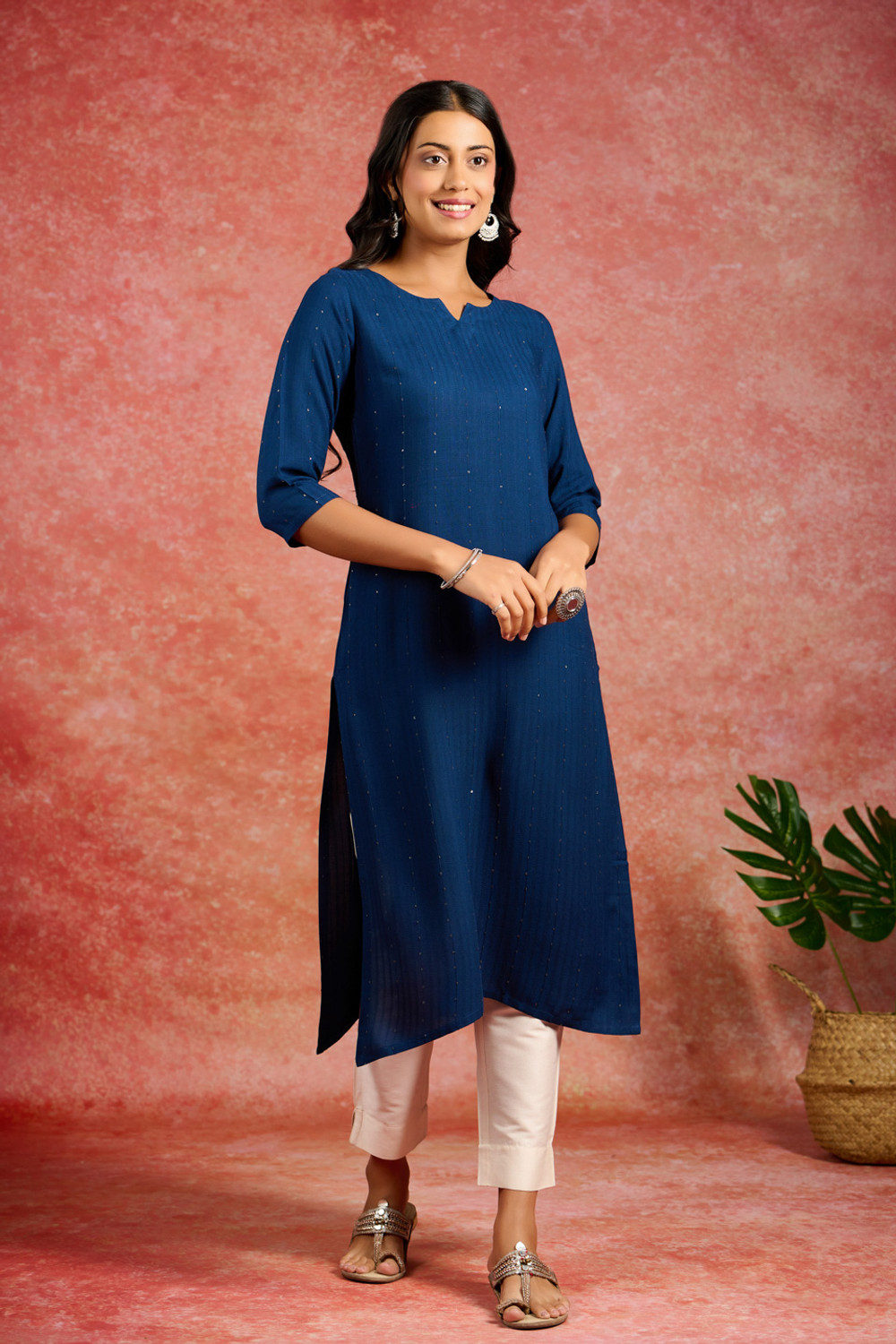 Image of LIBAS Women Embellished Straight Kurta