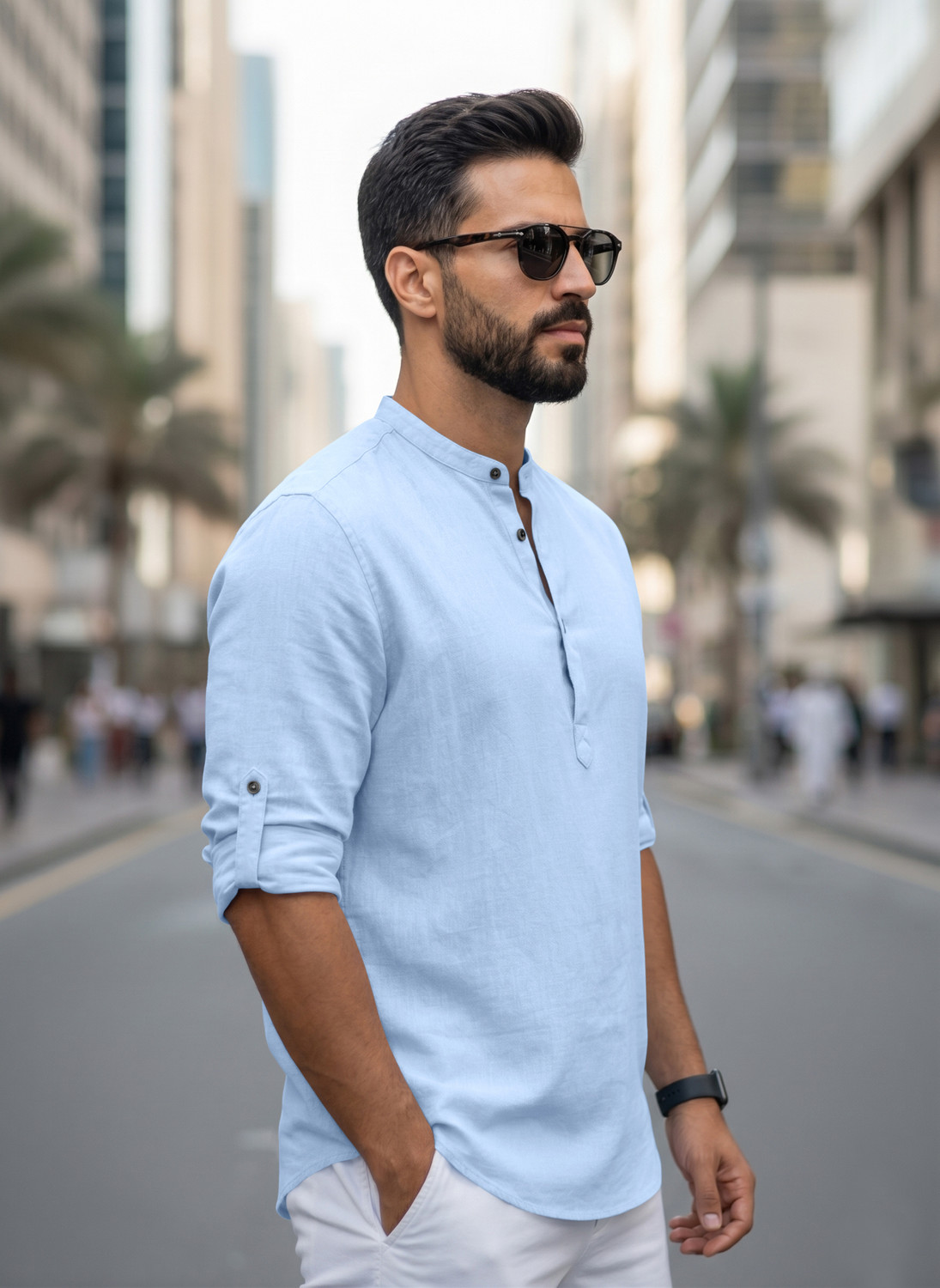Image of ZARTHA Men Solid A-line Kurta