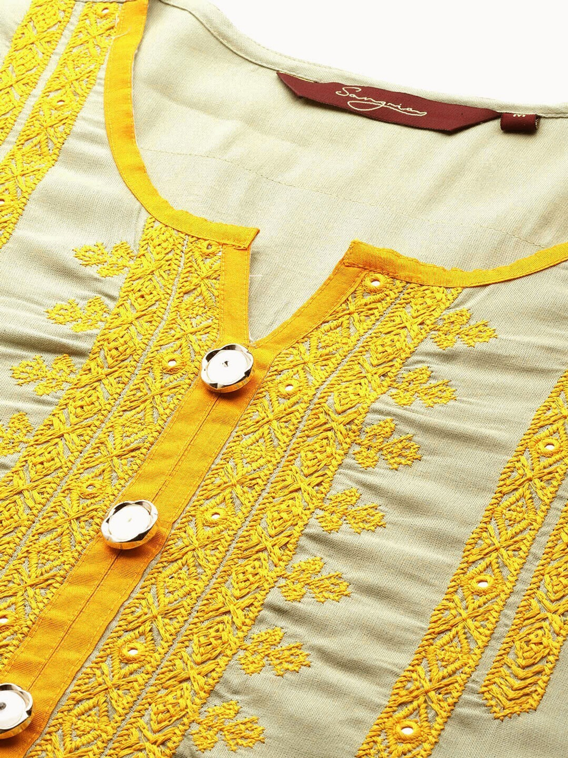 Image of Sangria Women Embroidered Straight Kurta