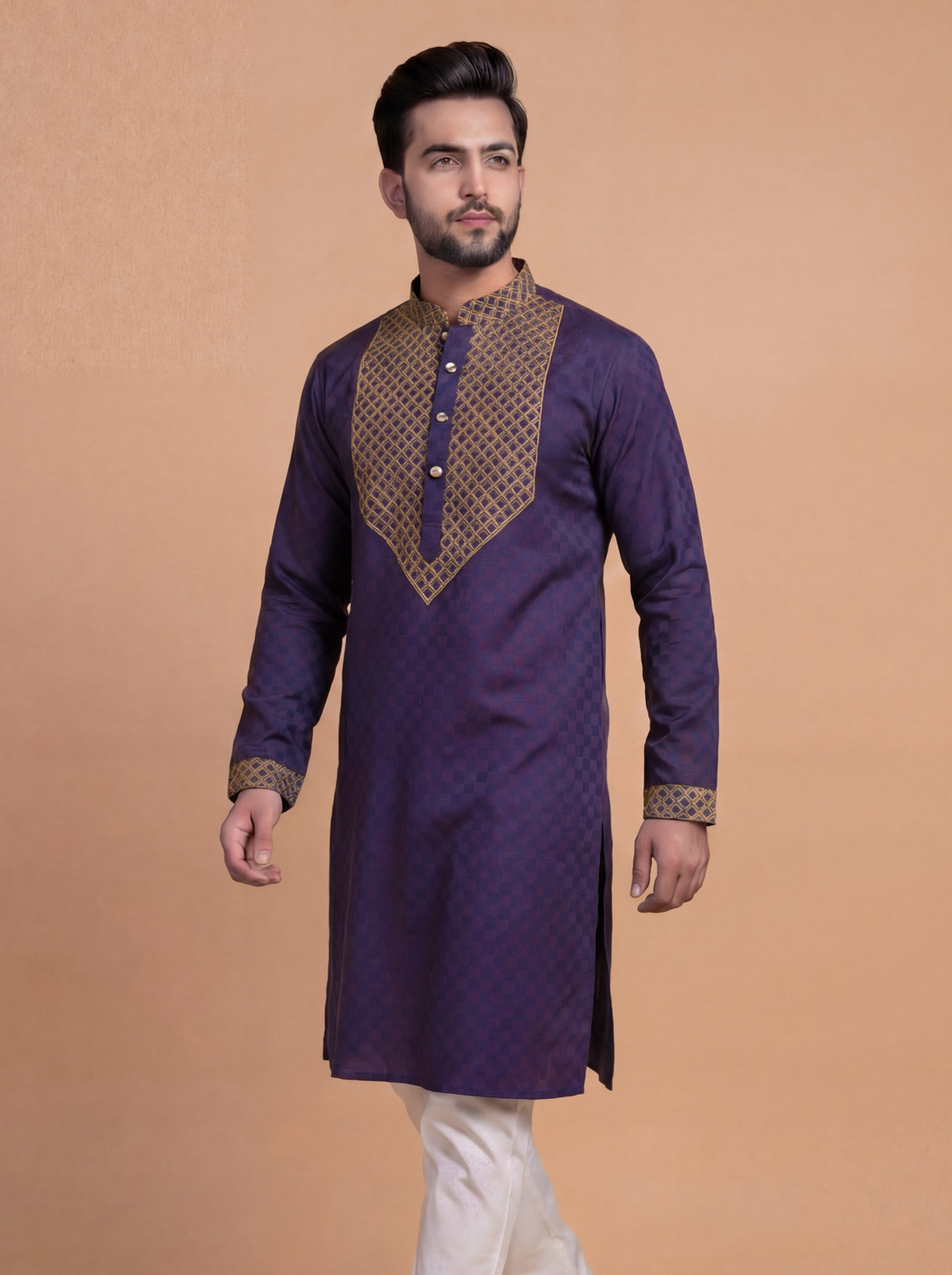 Image of Tibra Collection Men Embroidered Straight Kurta