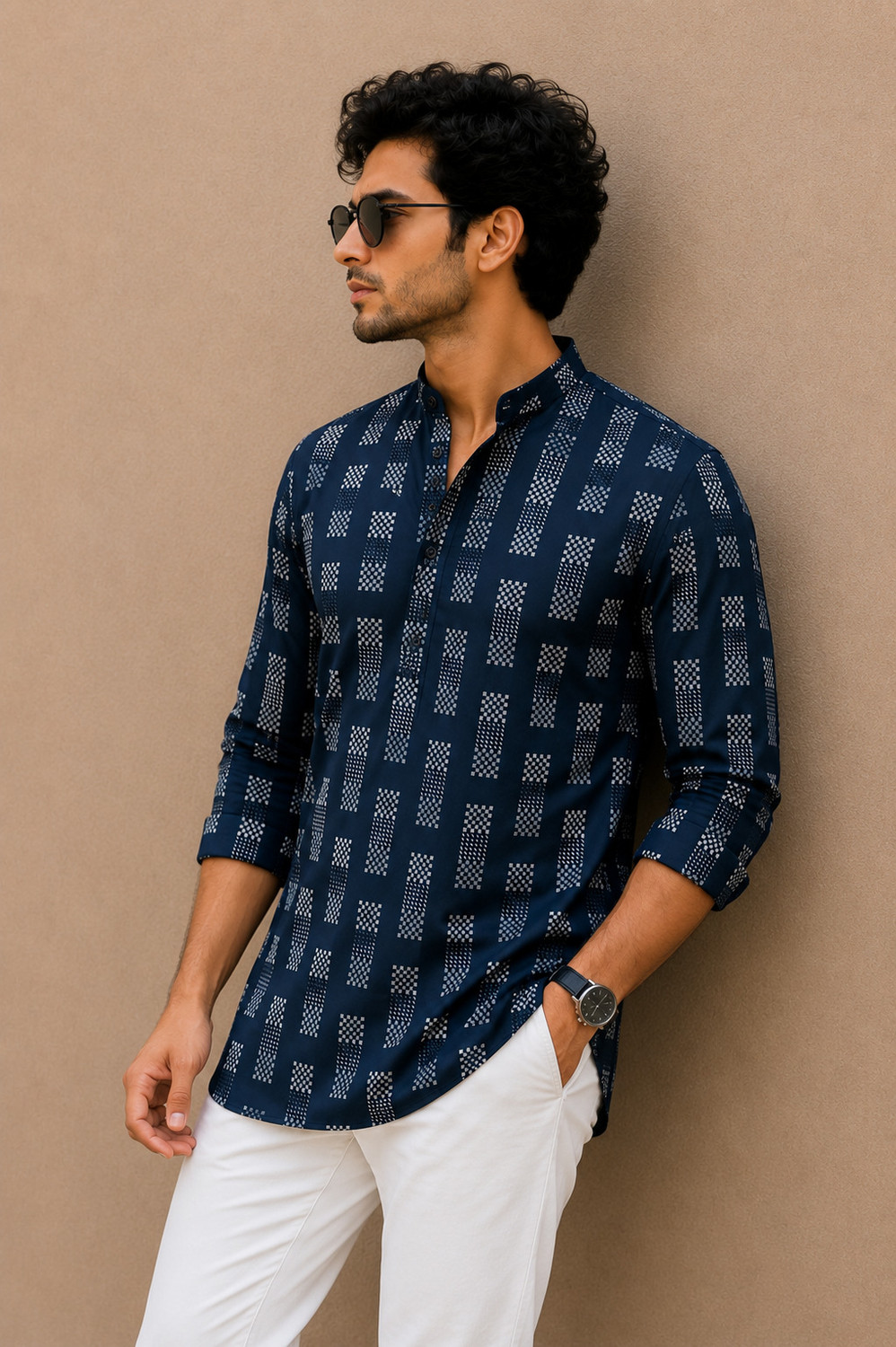 Image of TIKARI Men Printed Straight Kurta