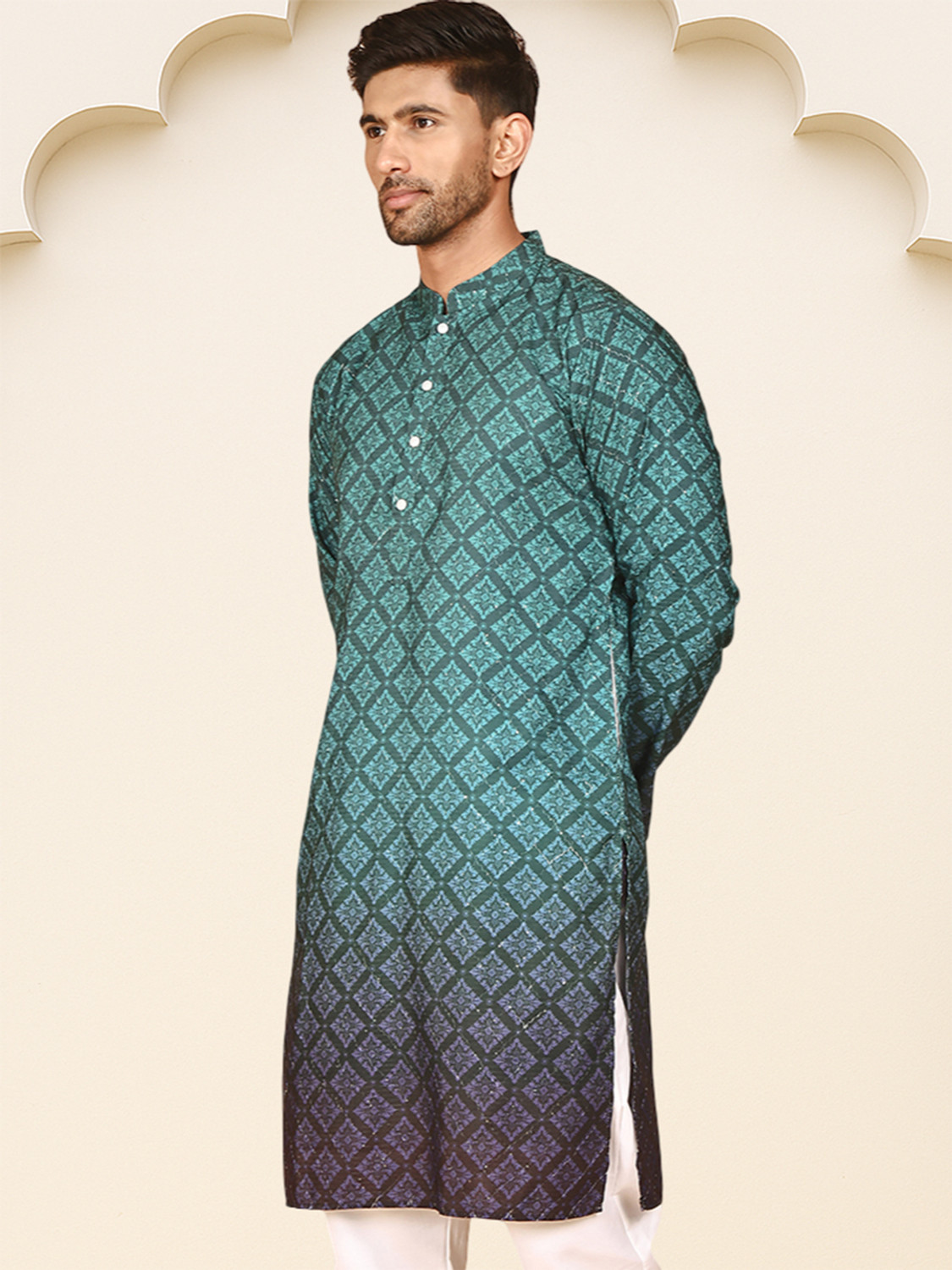 Image of Jompers Men Printed Straight Kurta