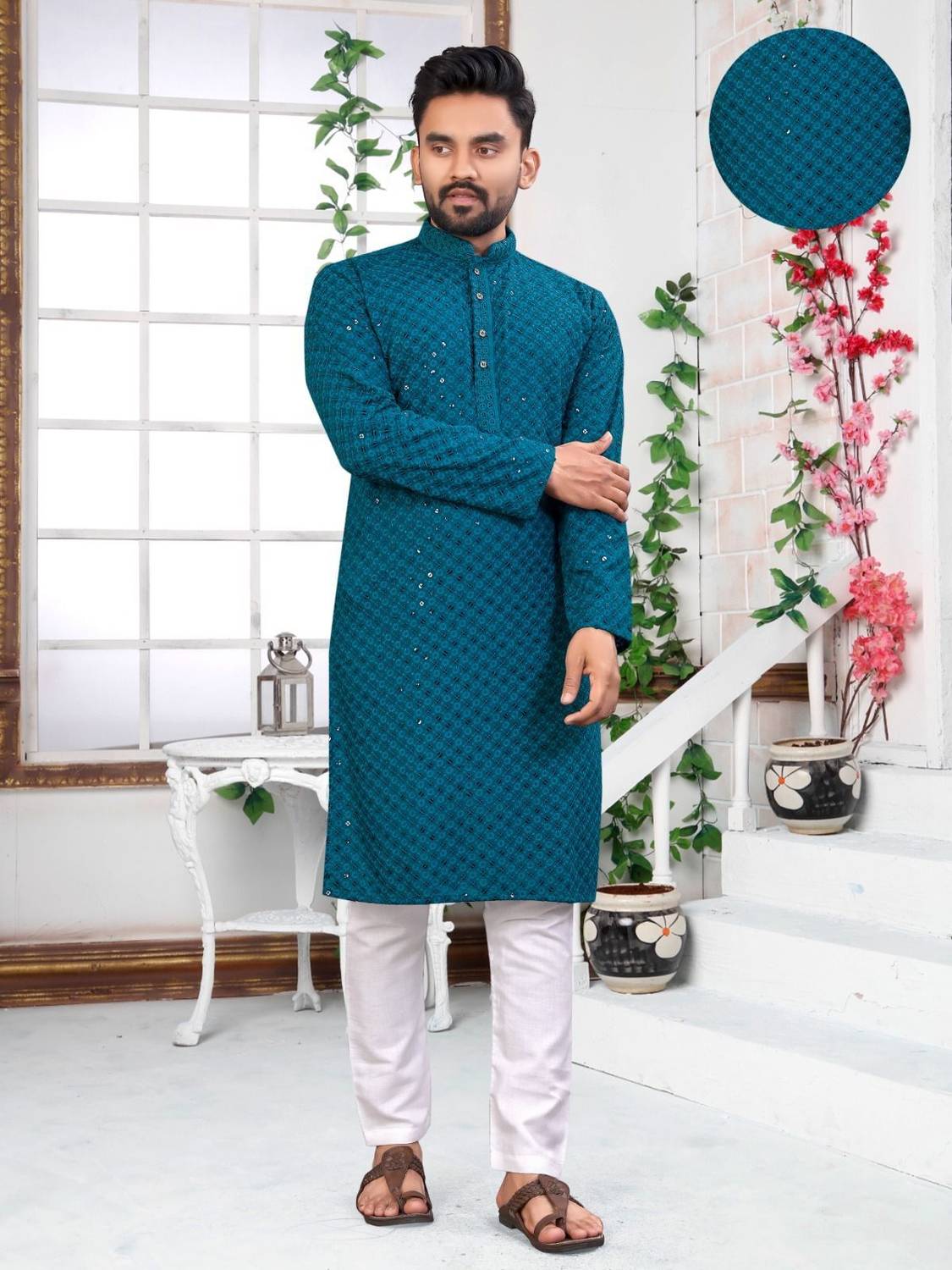 Wearbird Men Embellished Straight Kurta