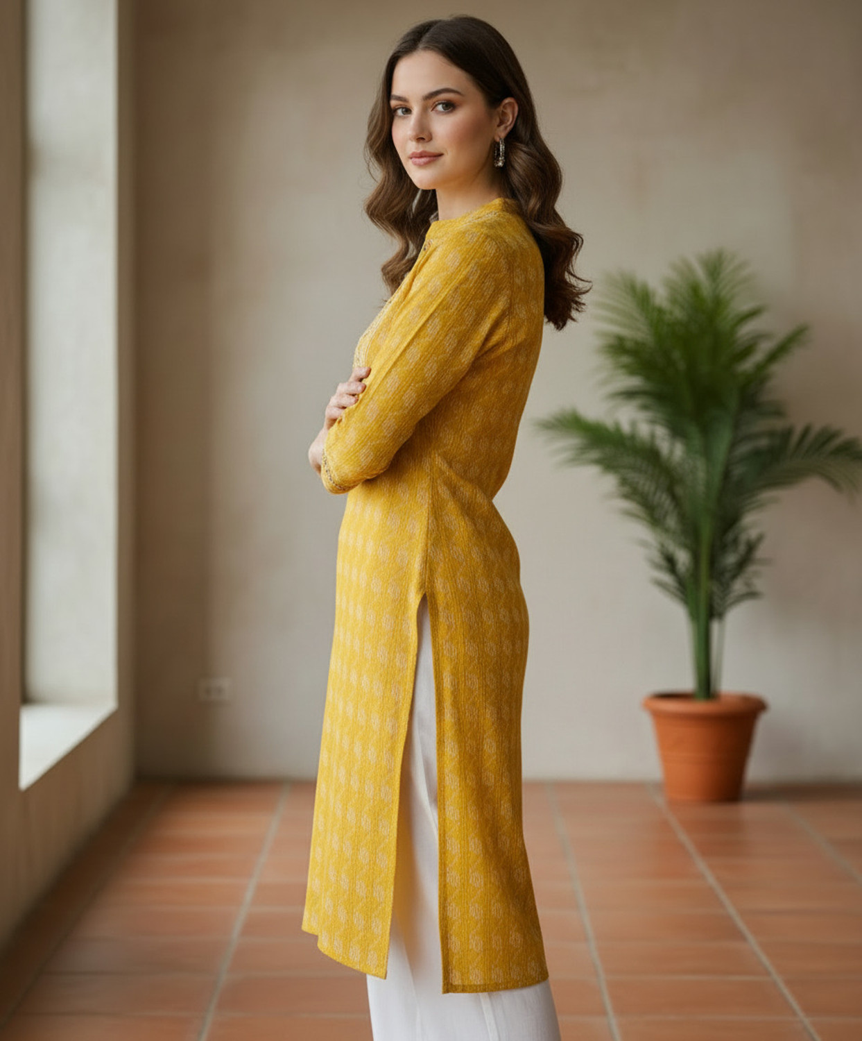 Image of Ambeeca Women Embroidered Straight Kurta