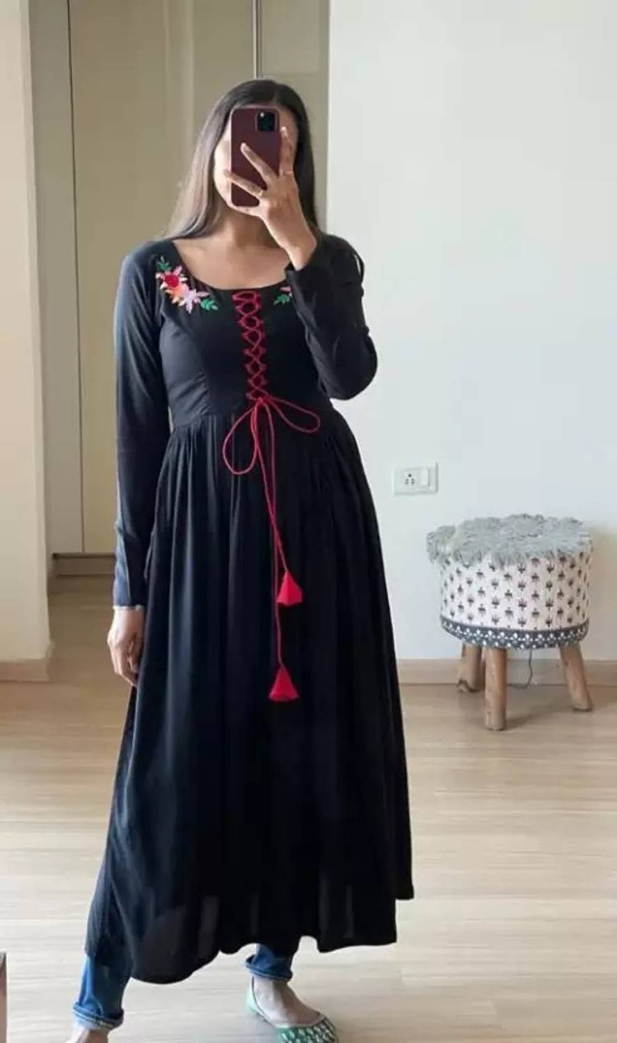 Absara Women Embroidered A-line Kurta