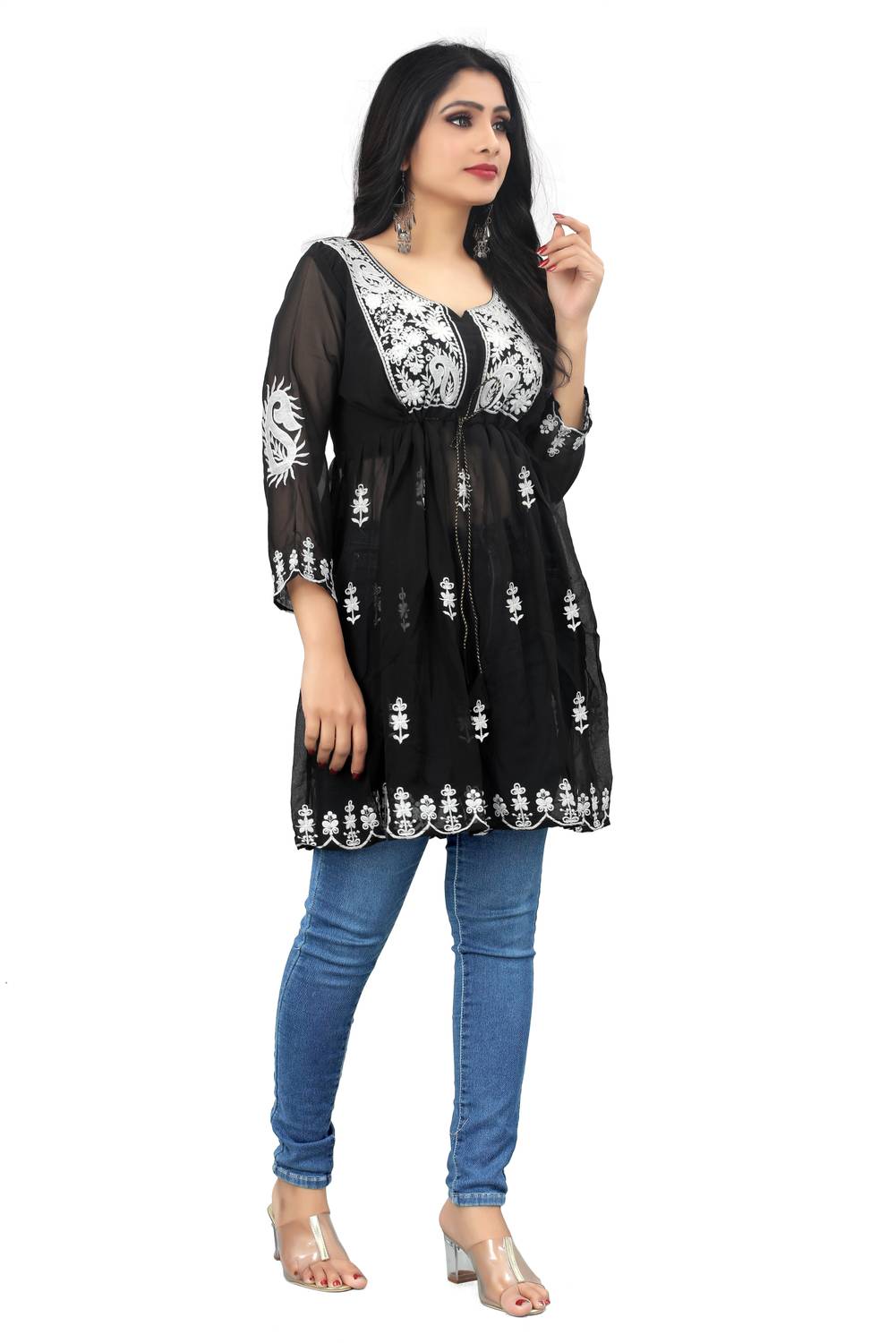 Amber Creation Women Embroidered Flared Kurta