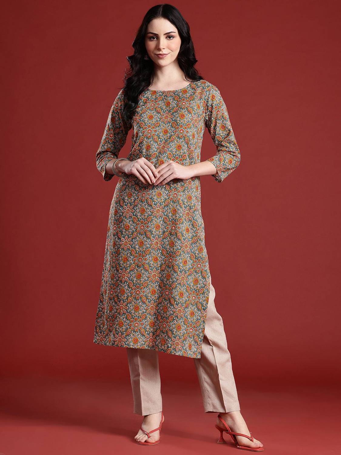 ANOUK Women Printed Straight Kurta