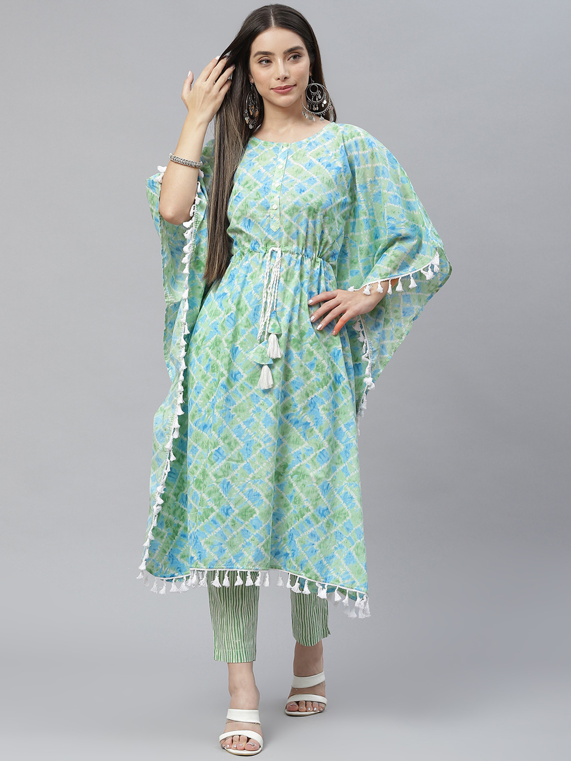 Image of indibelle Women Printed Kaftan Kurta