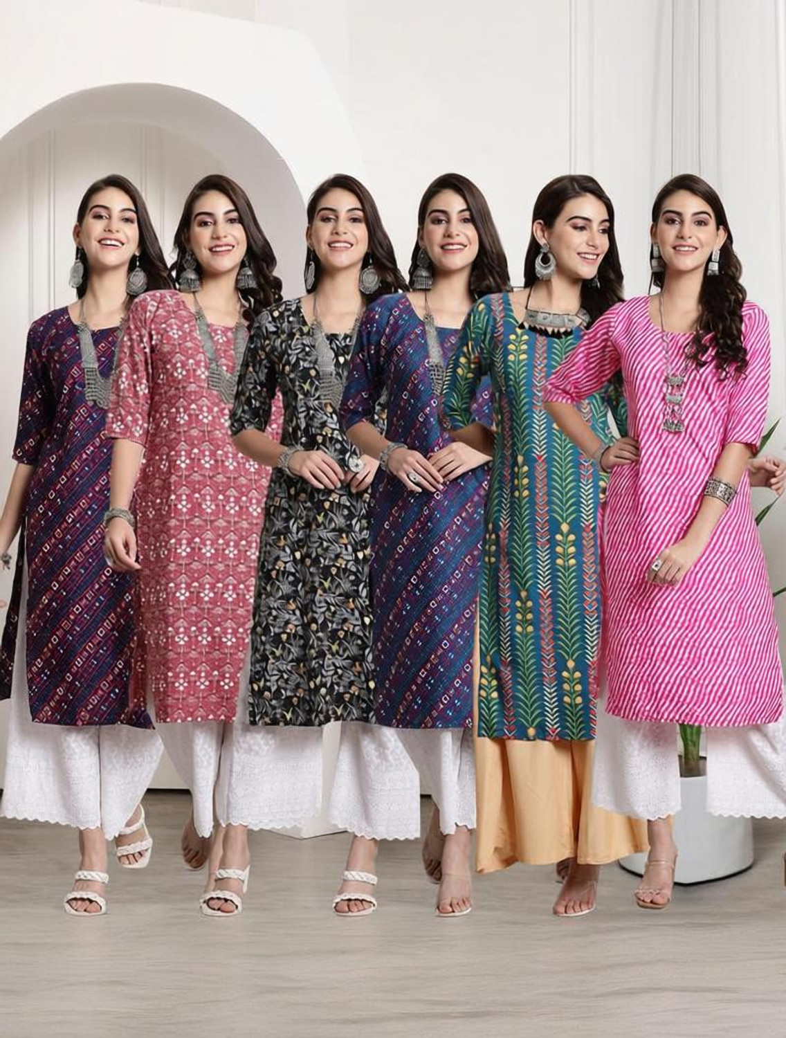 Image of EthnicBasket Women Printed Straight Kurta