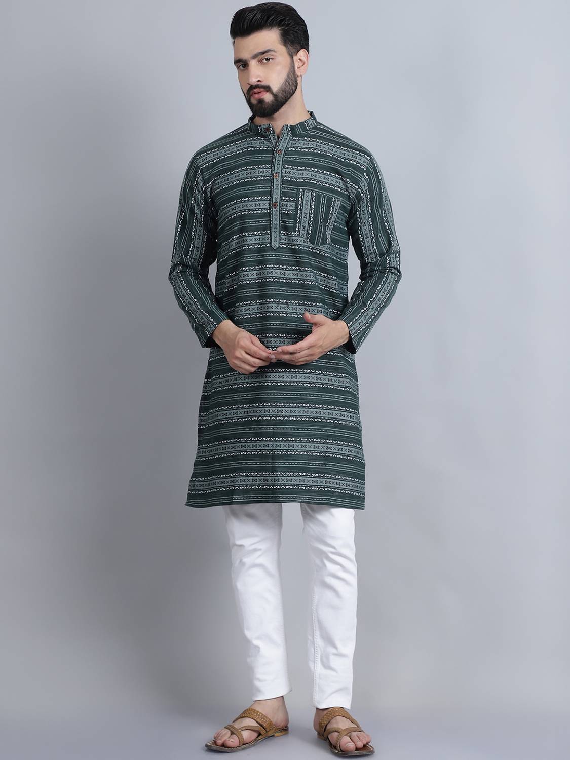 Aarsha Men Printed Straight Kurta