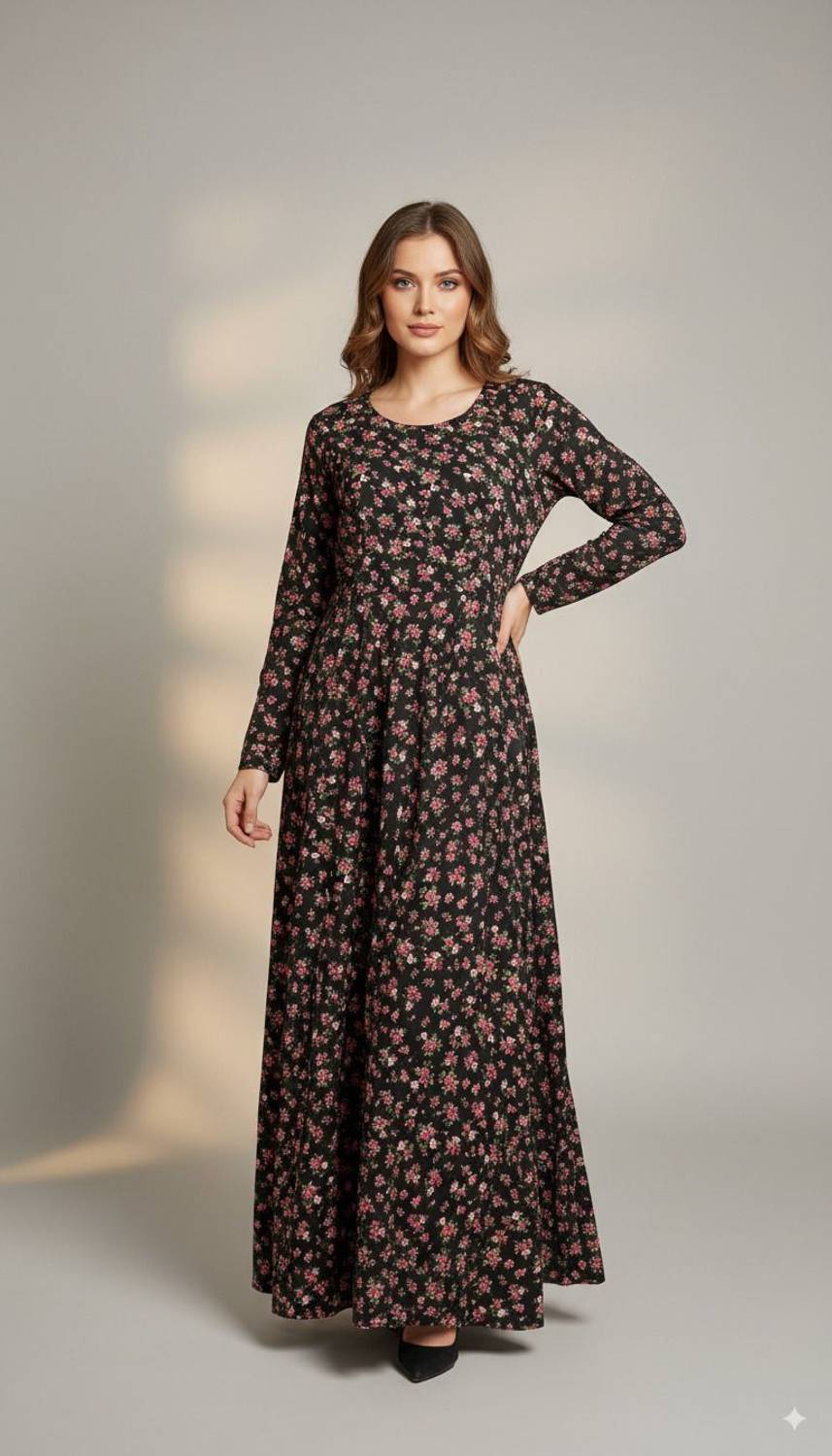 Dhakre fashion Women Floral Print Viscose Rayon Anarkali Kurta (B