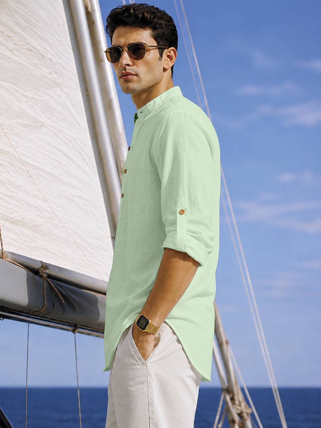 clothingveda Men Solid Straight Kurta - Image 3