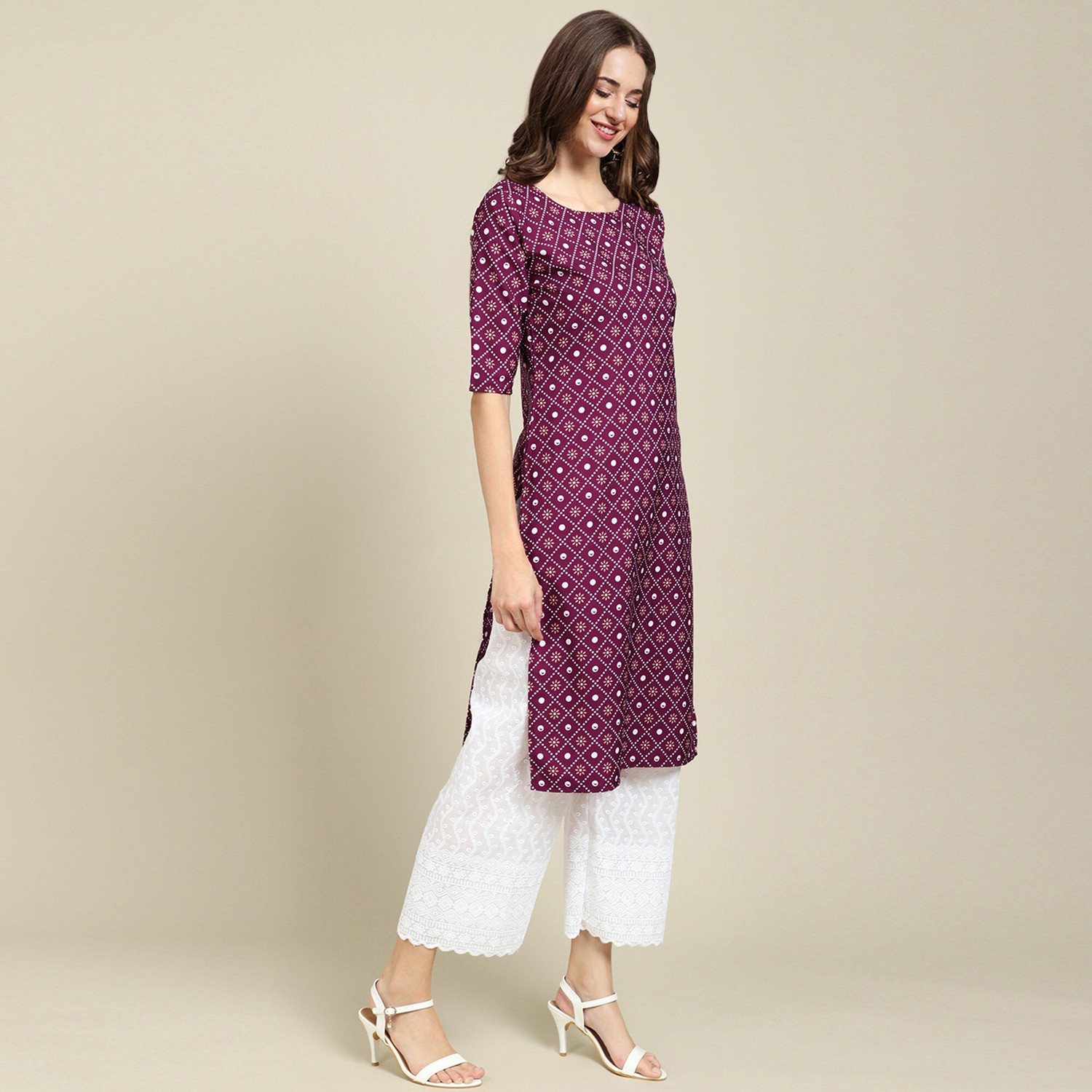 Image of EthnicBasket Women Printed Straight Kurta
