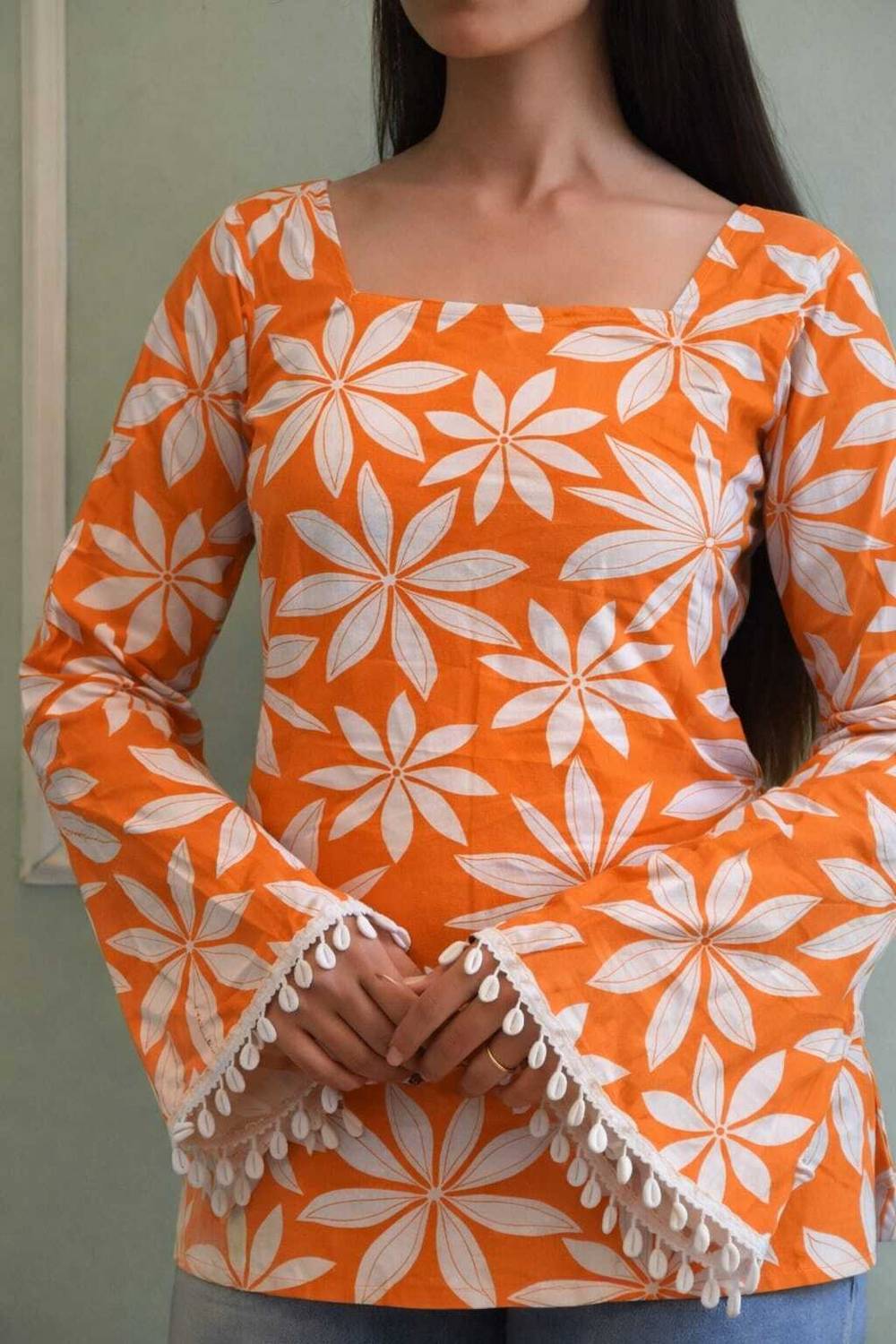 USCREATION Women Floral Print Straight Kurta