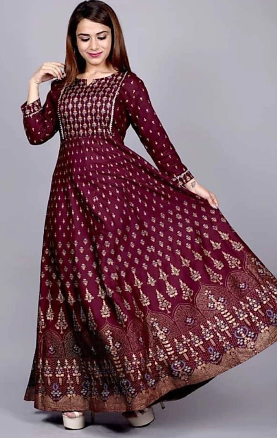 Image of yashvi art Women Printed Anarkali Kurta