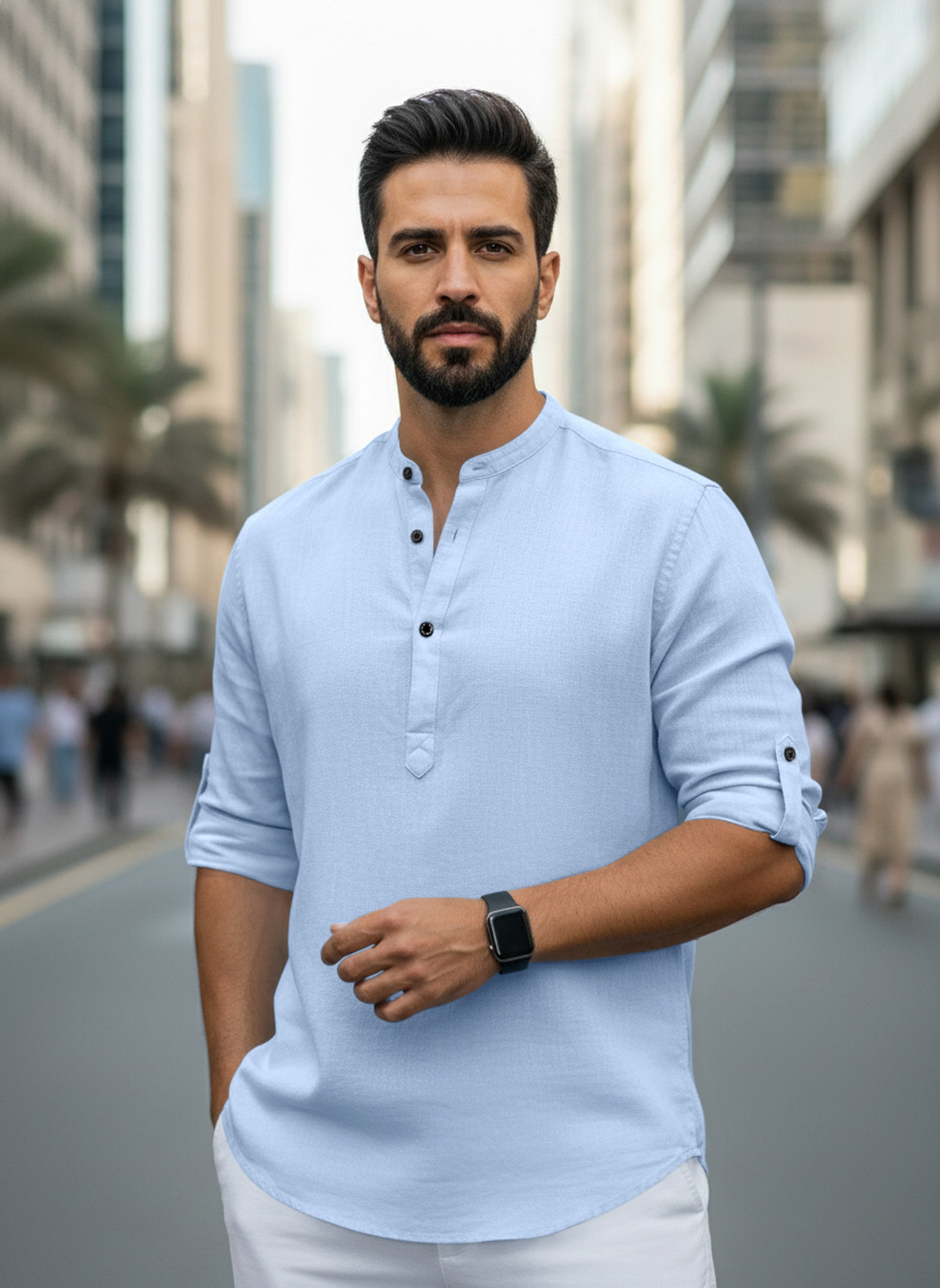 Image of ZARTHA Men Solid A-line Kurta