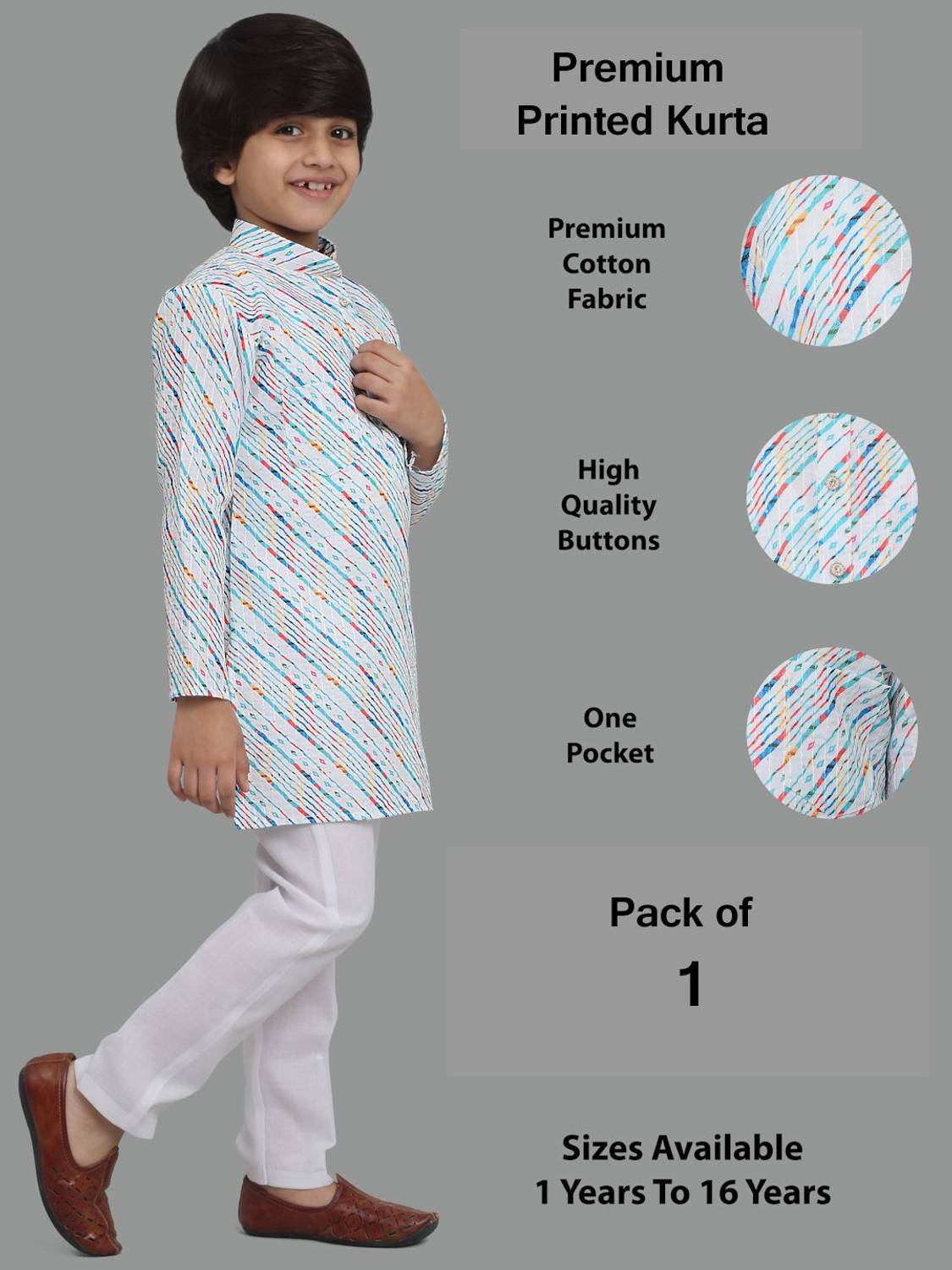 CENSAL Boys Printed A-line Kurta