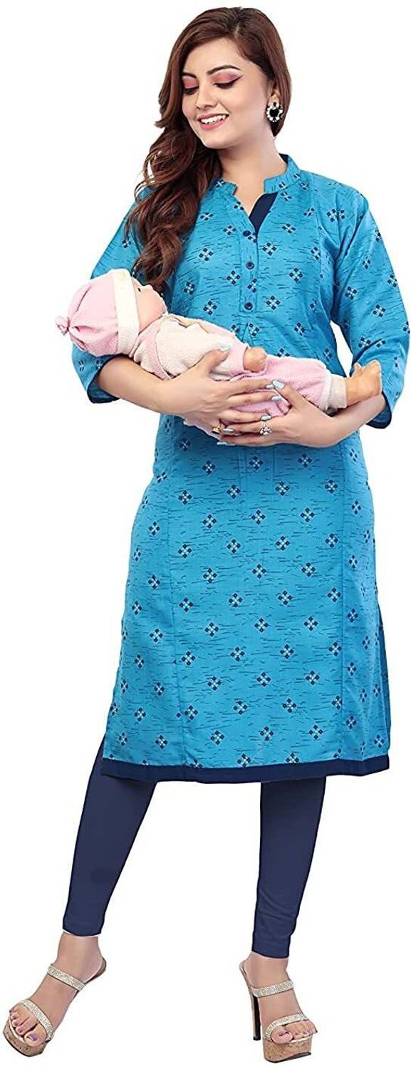 Mom&bae Women Printed Straight Kurta