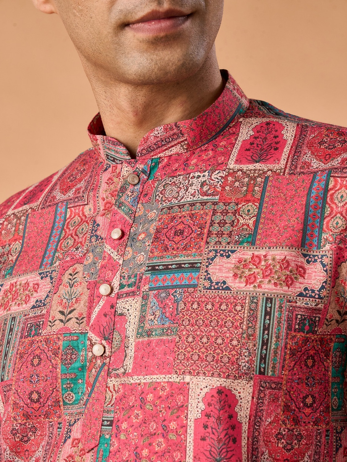 Image of MANYAVAR Men Printed Straight Kurta