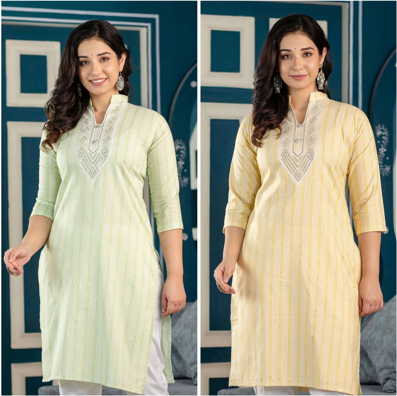 ATTIREGURU Women Embroidered Straight Kurta