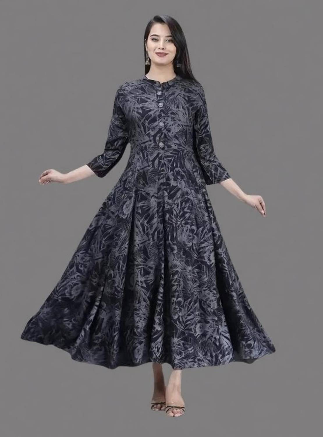 AnviTextile Women Printed Anarkali Kurta