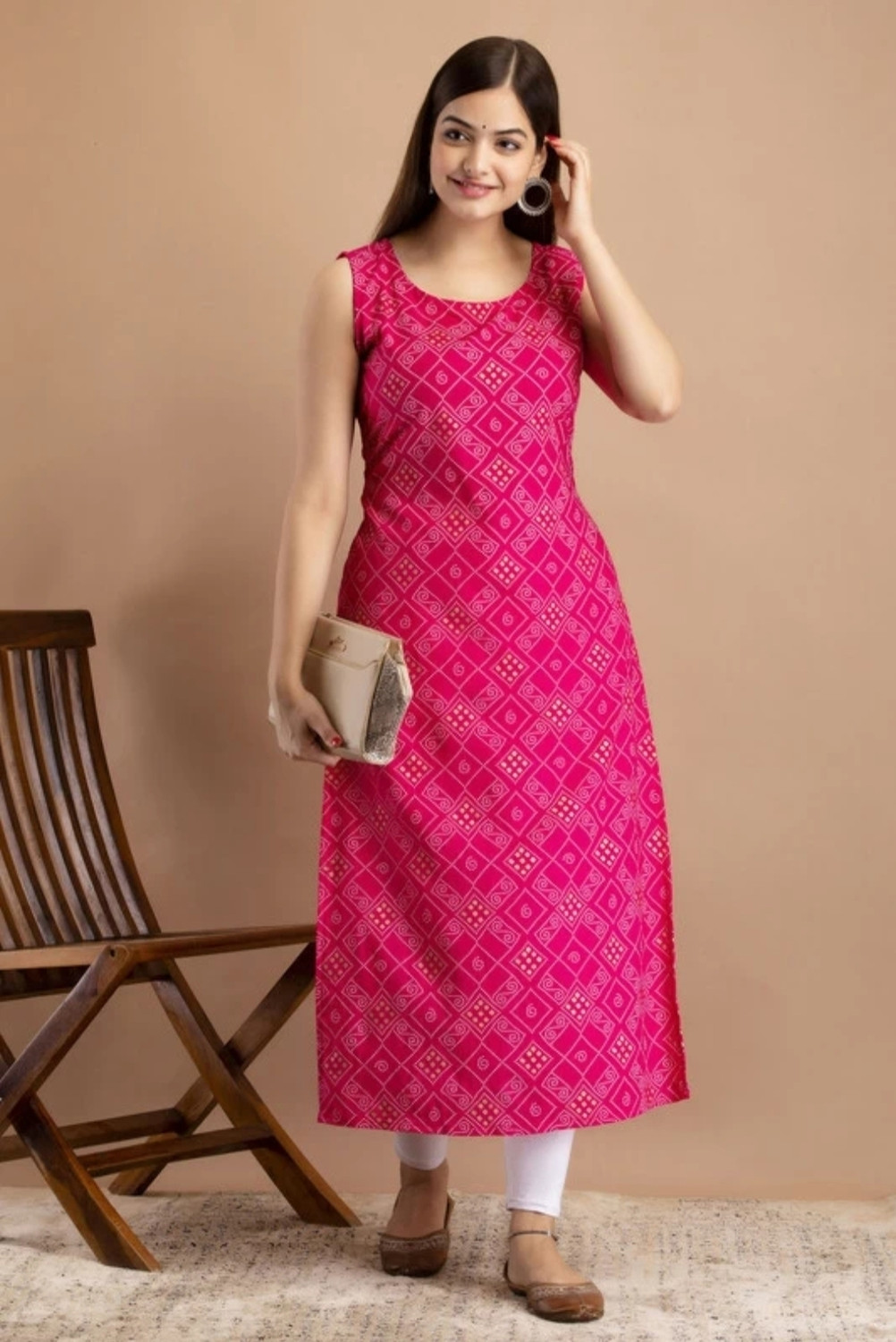 Image of A C KANANI Women Printed Straight Kurta