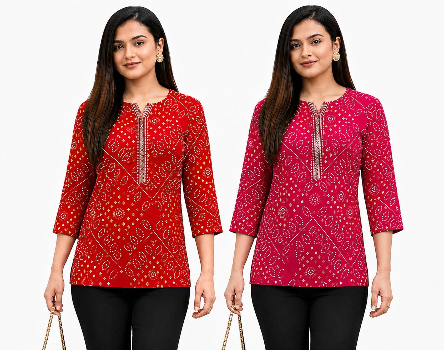 ABCREATION Women Printed Straight Kurta