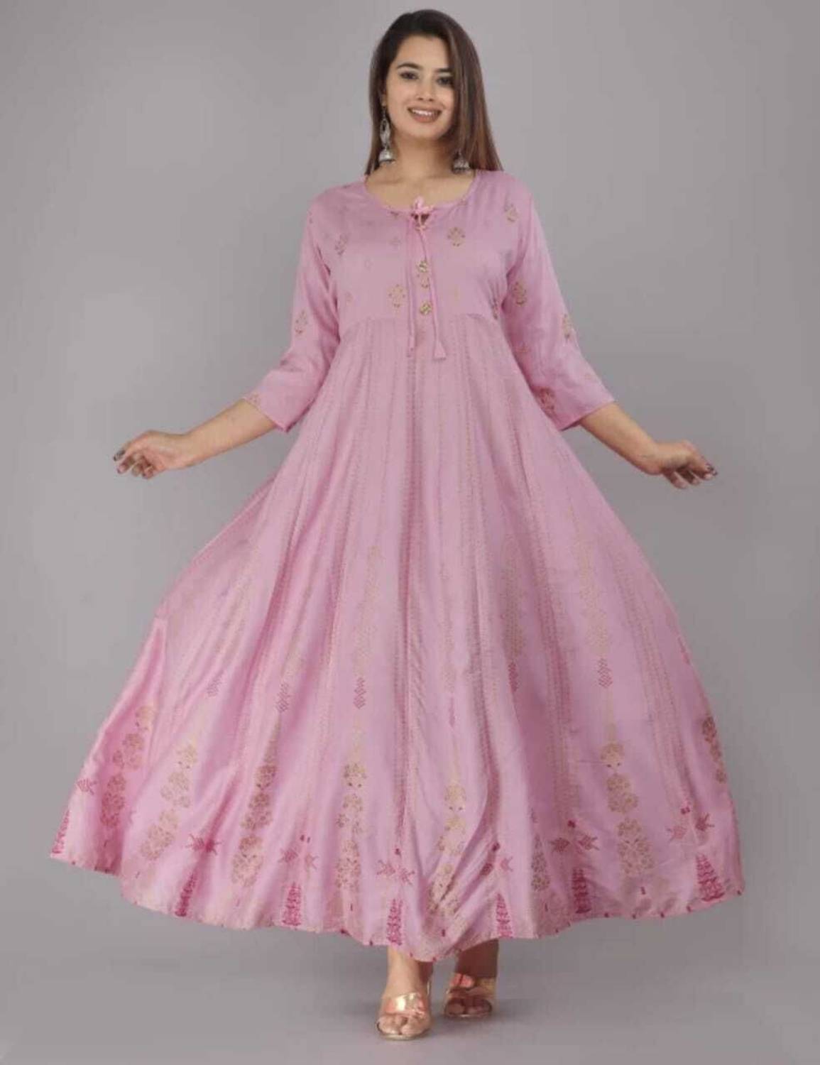 Tvyozs Women Printed Gown Kurta