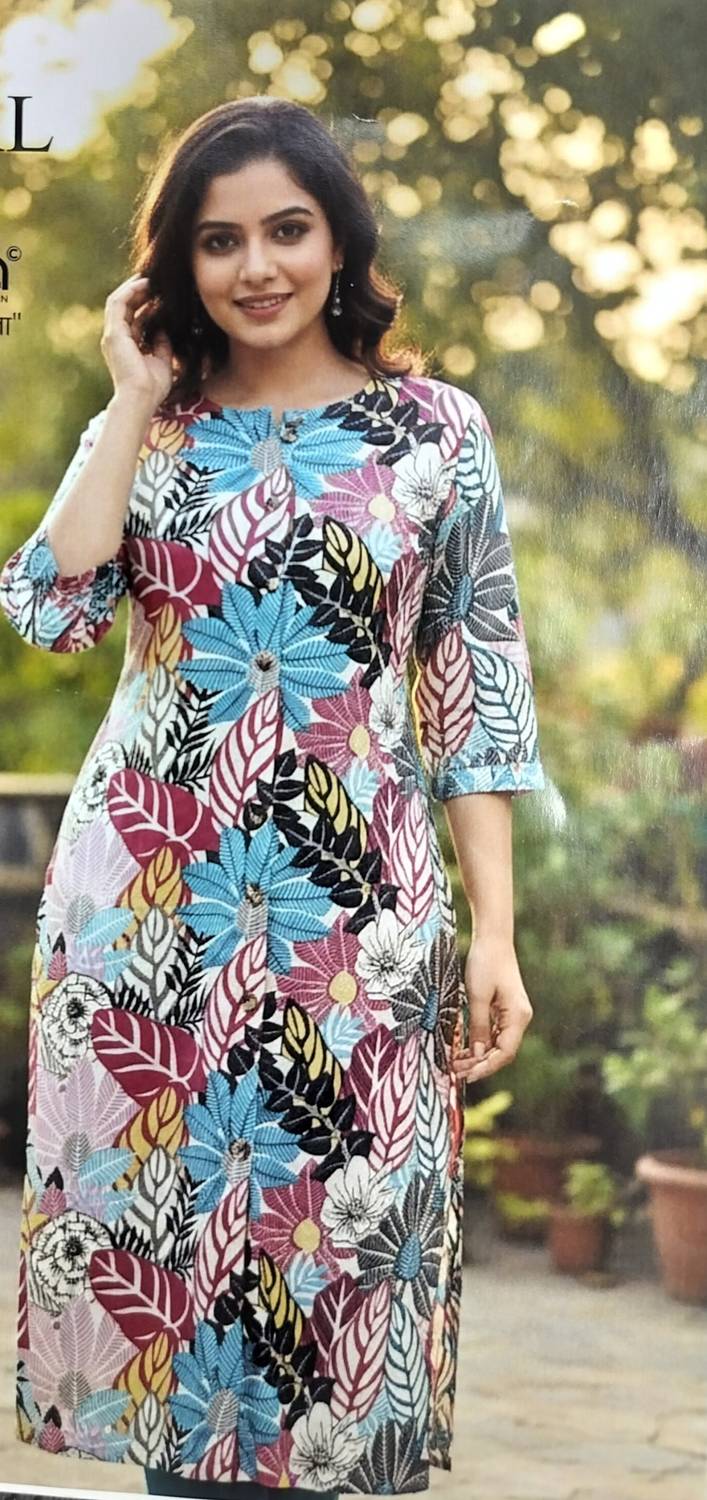 Arunachalam fashion Women Printed Pure Cotton Anarkali Kurta (Mul