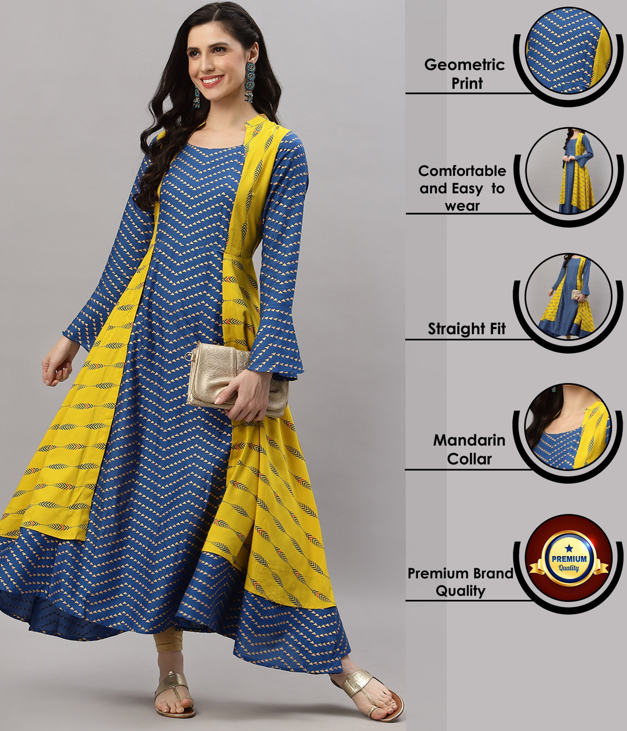 Image of Yash Gallery Women Embroidered Anarkali Kurta