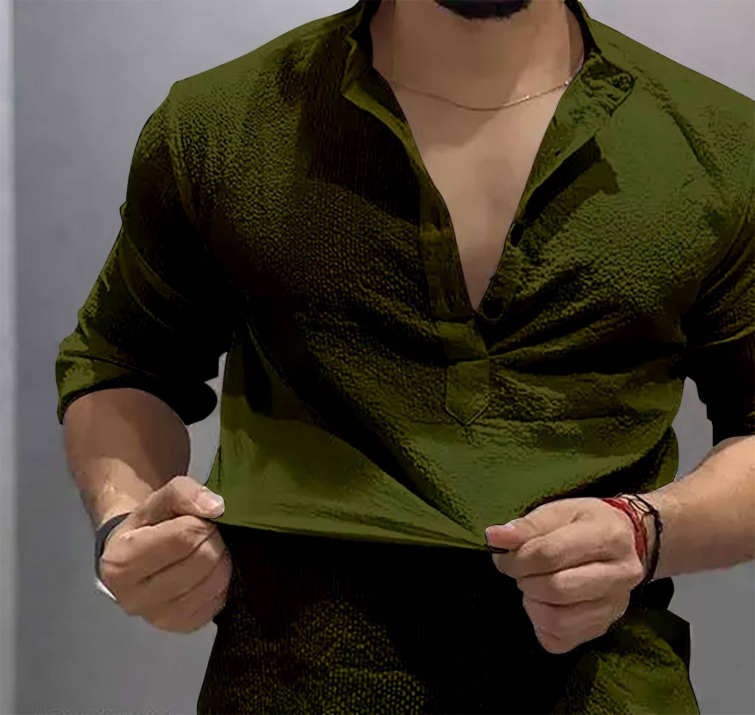 COMBRAIDED Men Self Design Straight Kurta - Image 4