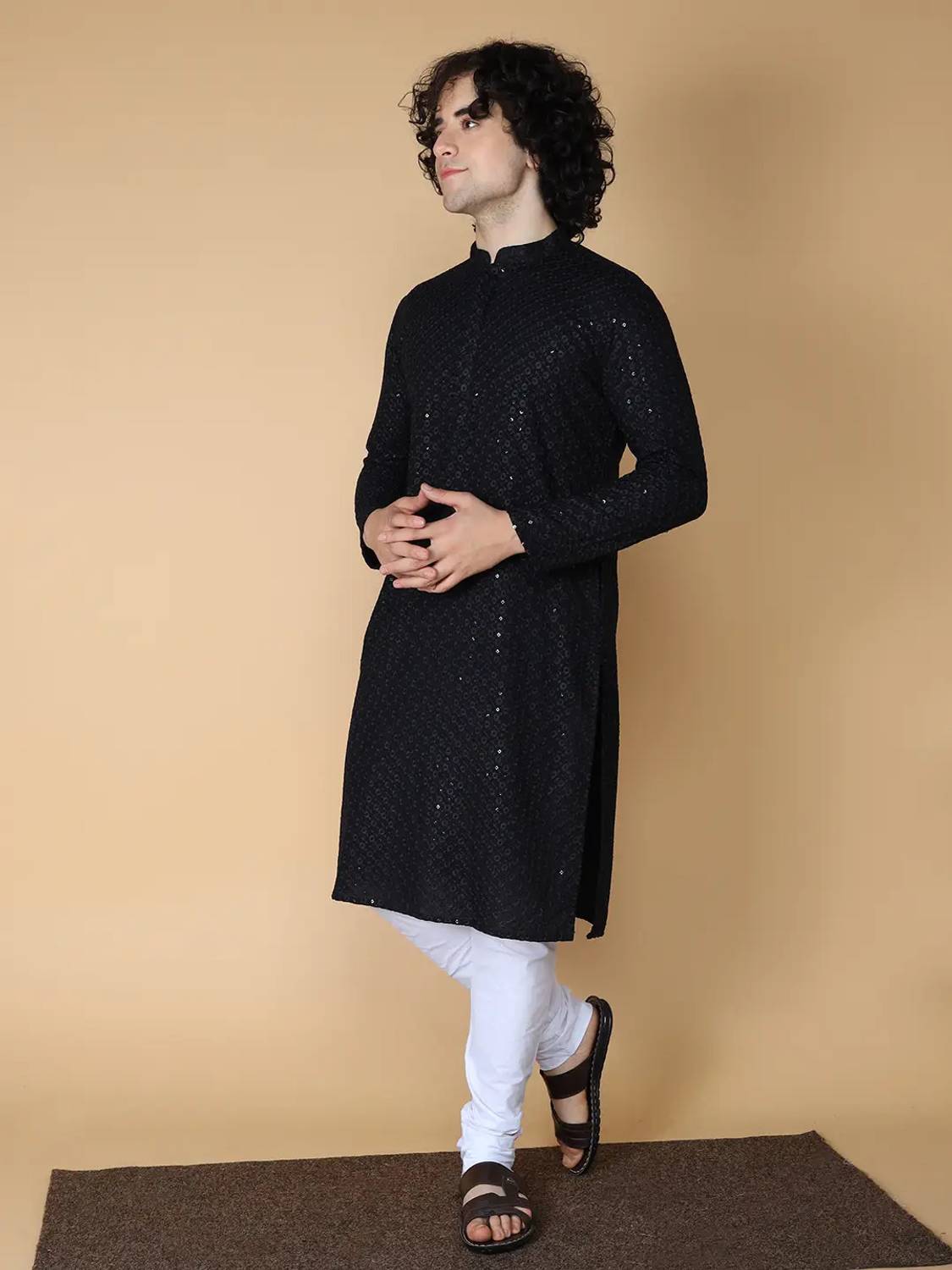 ArjunEnterprice Men Embellished Straight Kurta