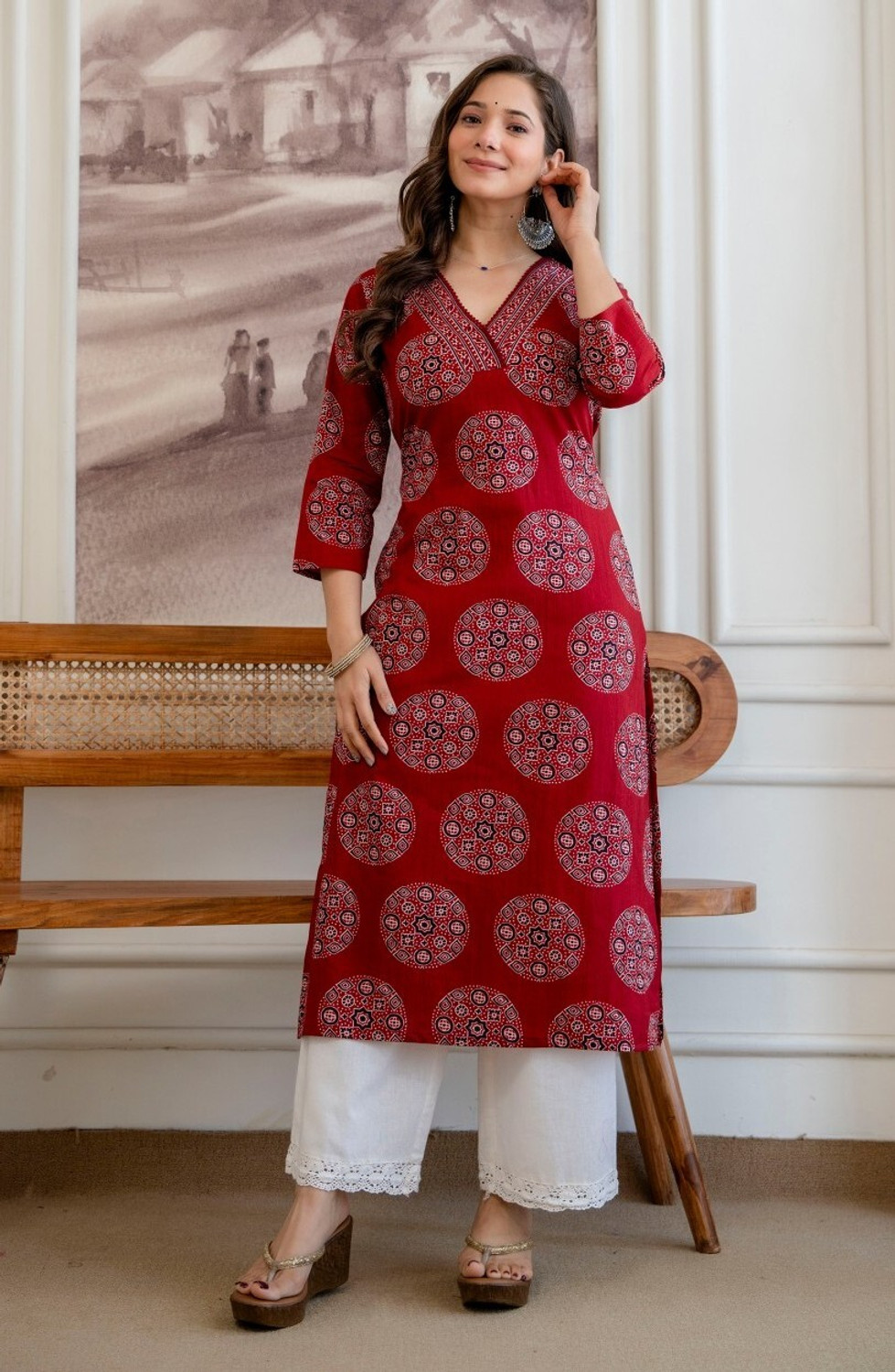 Image of Angira Jaipur Women Printed A-line Kurta